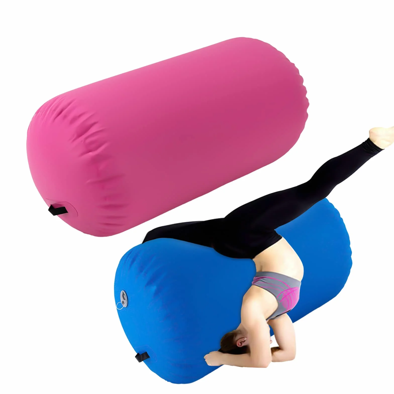 Rodillo hinchable para gimnasia, 100 x 80 cm, con bomba de aire eléctrica