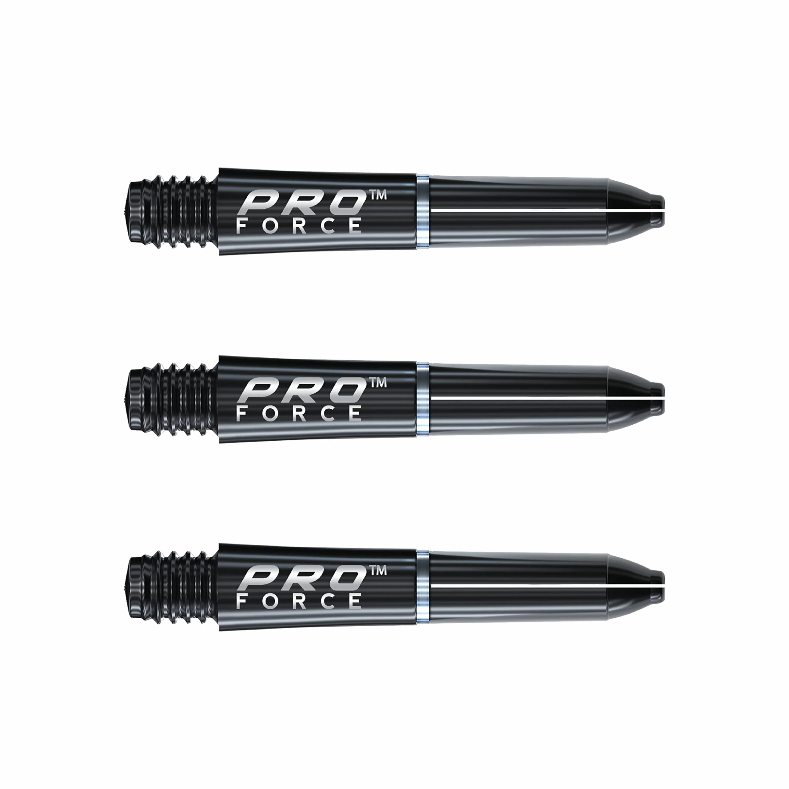 WINMAU Pro-Force Negro Extra Corto vástagos de Dardos de Agarre de Anillo de Nailon - 1 Juego por Paquete (3 Ejes en Total)