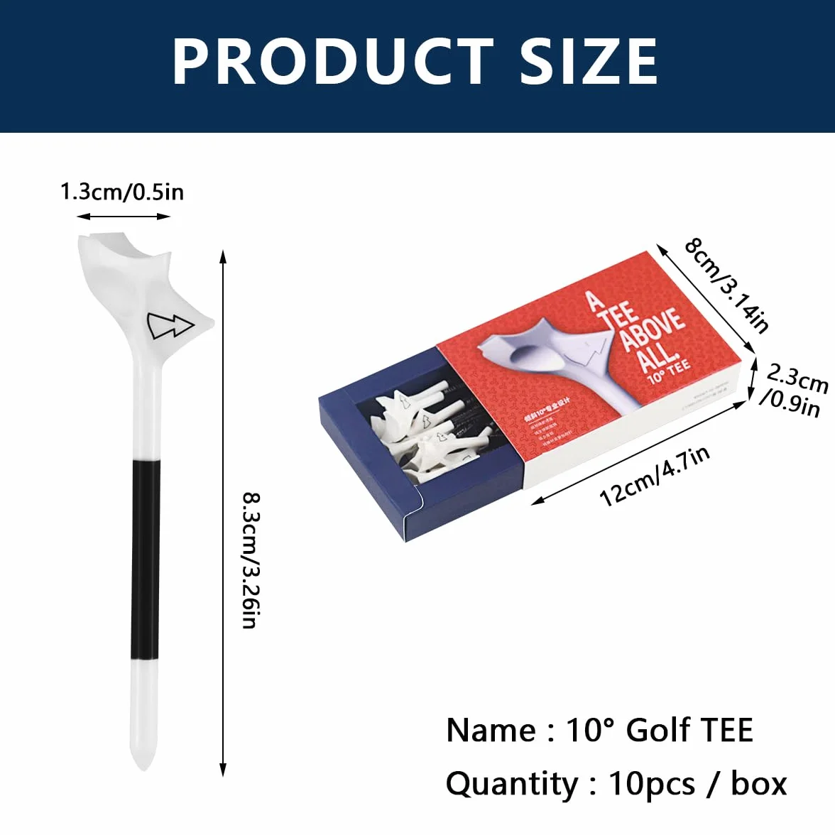 Tees de Golf 83mm Plástico para Entrenamiento de Práctica - 10 Piezas