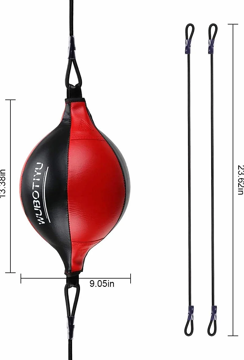 HUINING Workout Punching Bag Double End Leather Universal for MMA Muay Thai Training