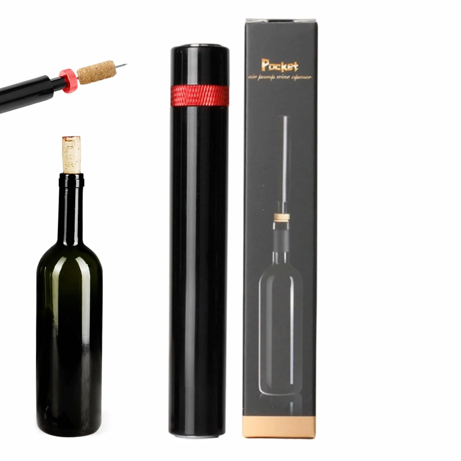 Para vino – Pinza tipo aguja – Bomba de presión de aire para botella, para cocina, hogar, restaurante, bar al aire libre, picnic, hotel, cena, , reunión