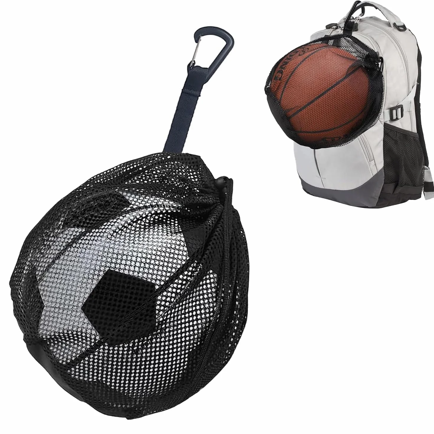 Bolsa de Baloncesto con Cordón, Red para Pelotas, Mochila Portátil de Balones