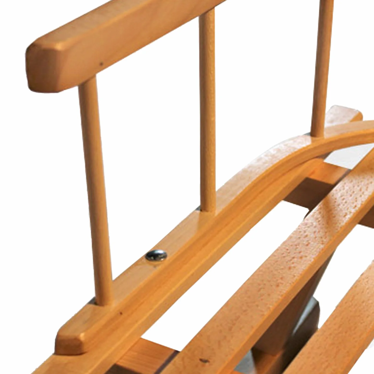 Trineo de madera con respaldo y remolcador para niños