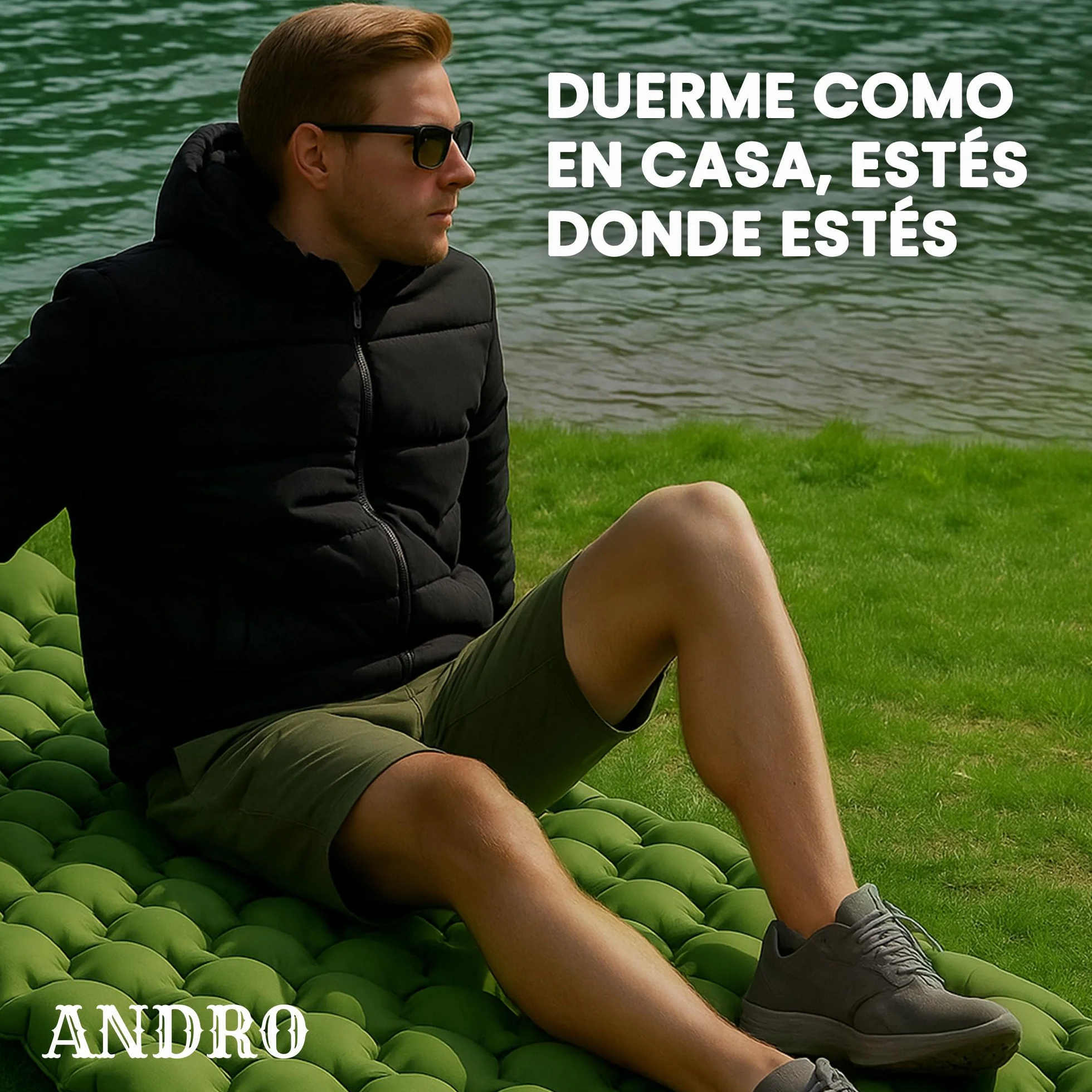 ANDRO Colchoneta Camping Hinchable Individual Ultraligero Portátil para Acampada