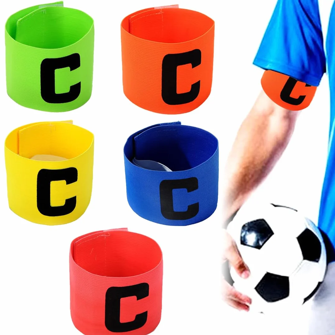 Brazaletes de Capitán de Fútbol Elásticos Ajustables para Niños y Adultos - Juego de 5
