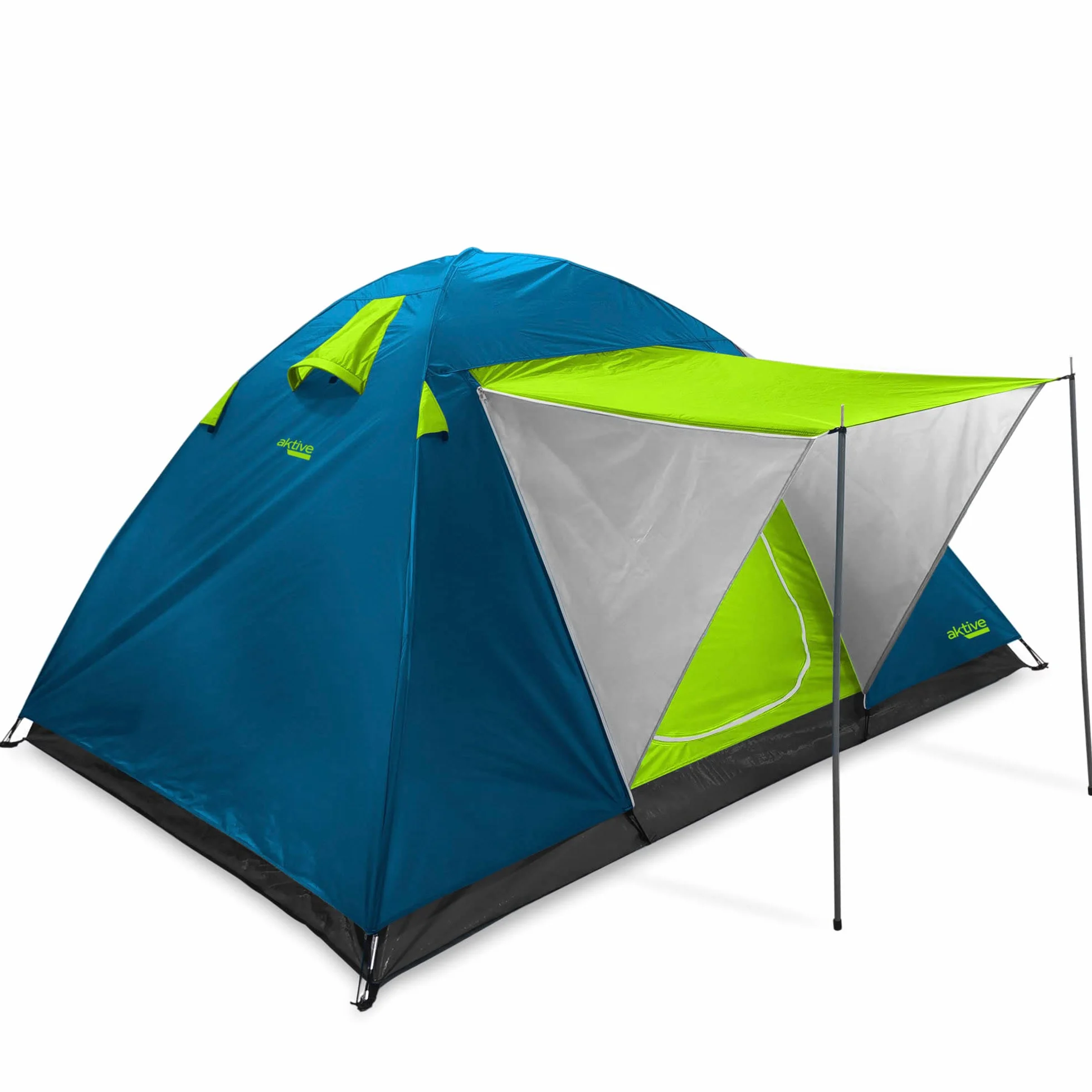Aktive Tienda de campaña 4 personas doble techo toldo 240x210x130cm antilluvia Carpa camping