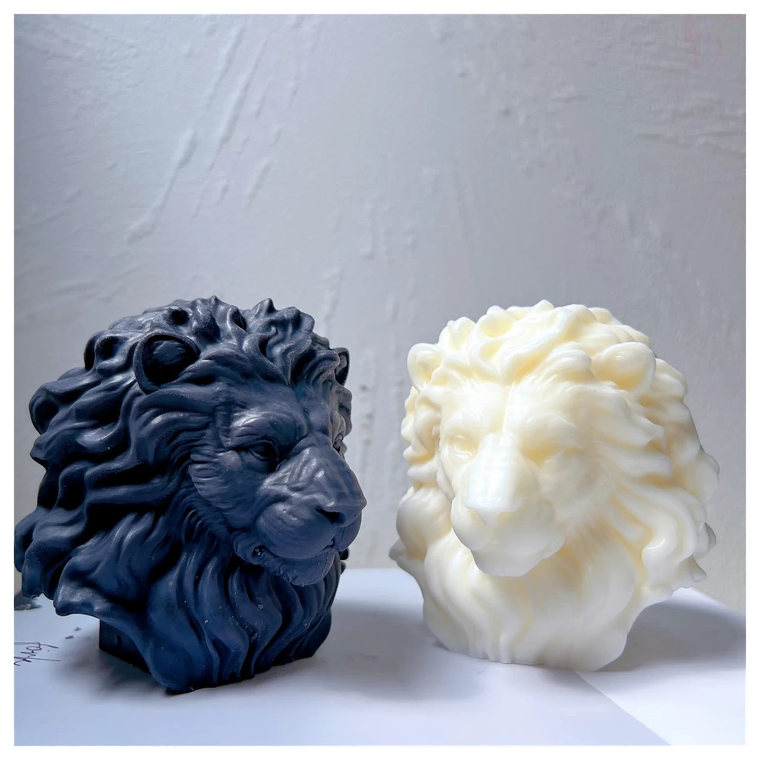 YZACK Molde de Silicona for Vela de Cabeza de león, Estatua de Animal única, moldes for Velas de Cera de Soja, Amantes de los Animales, decoración del hogar, Regalo for fundición de Resina