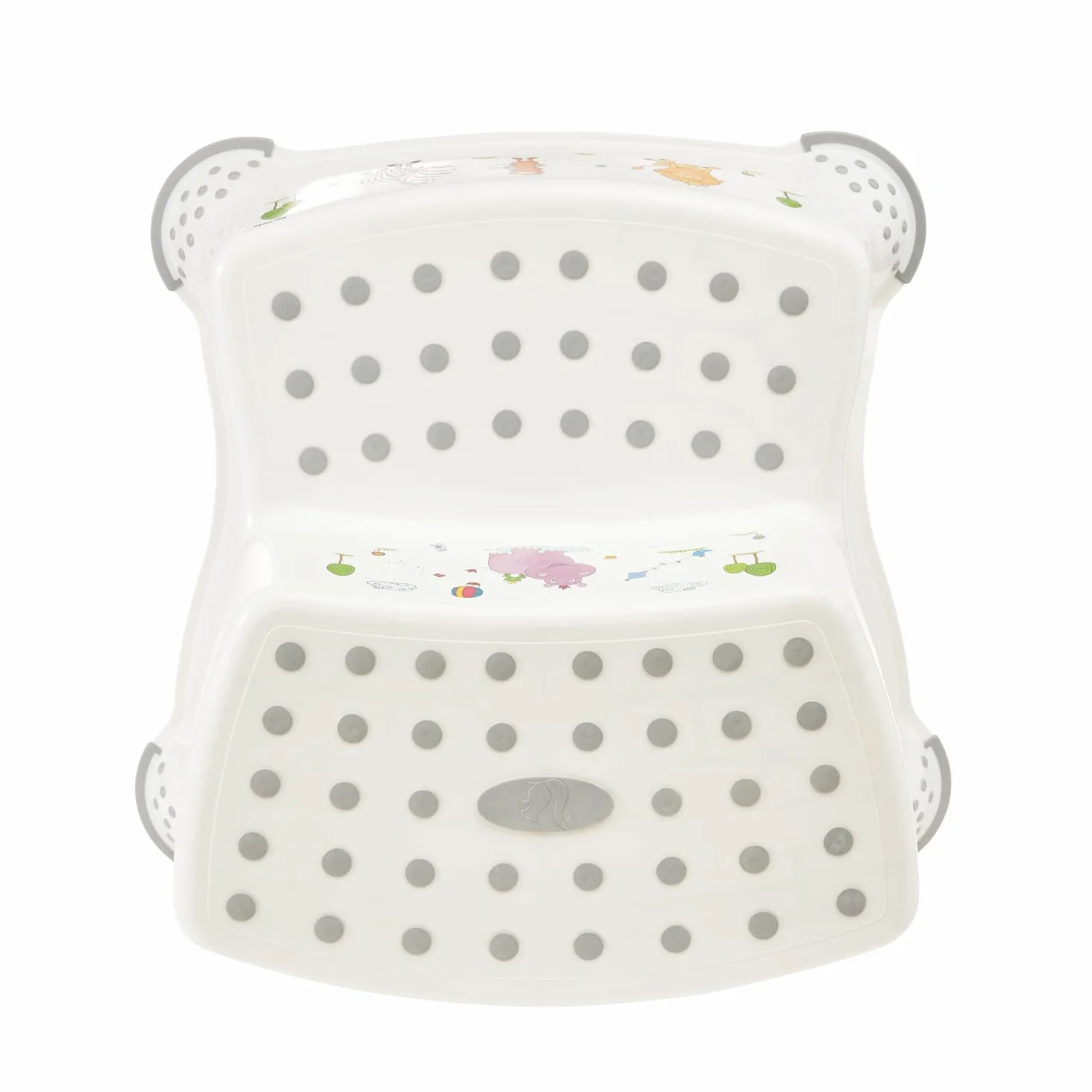 Keepper Taburete de Dos Escalones Hippo Antideslizante Blanco 18 Meses a 10 Años