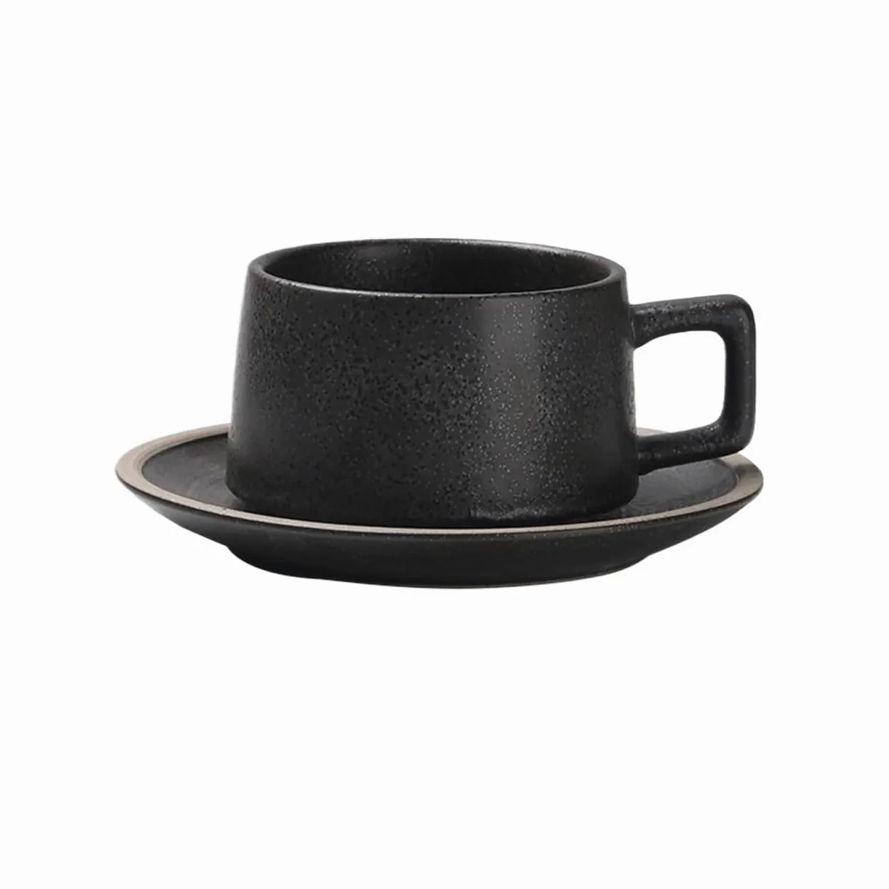 Taza Taza de café retro for el hogar, con leche avena, for desayuno, restaurante, cerámica, platillo, 220 ml Oficina