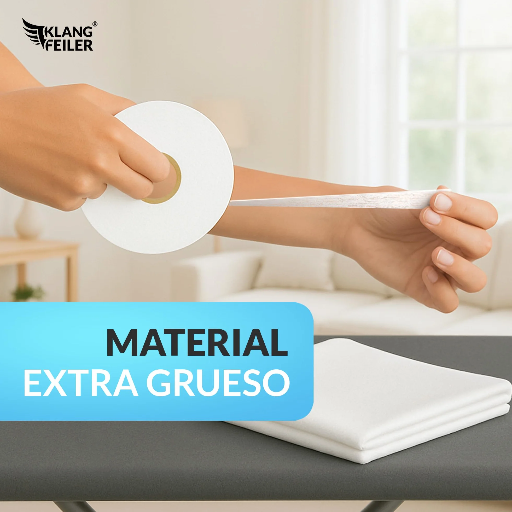 Klangfeiler® Cinta termoadhesiva para dobladillos - 30 metros - 20mm - Cinta adhesiva para cortinas, pantalones, vaqueros