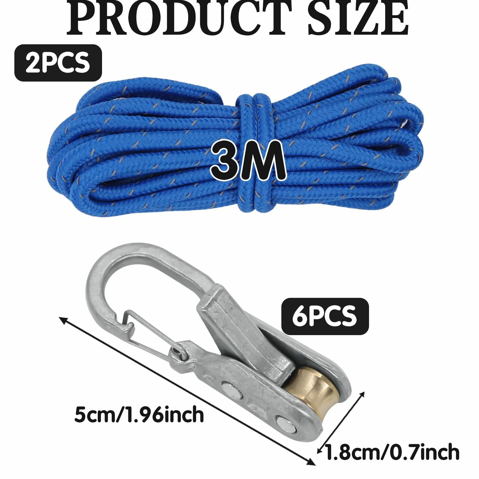 Tensores de Cuerda para Paracord con Hebilla de Leva de Metal para Tiendas, Navegación y Carga de Camiones