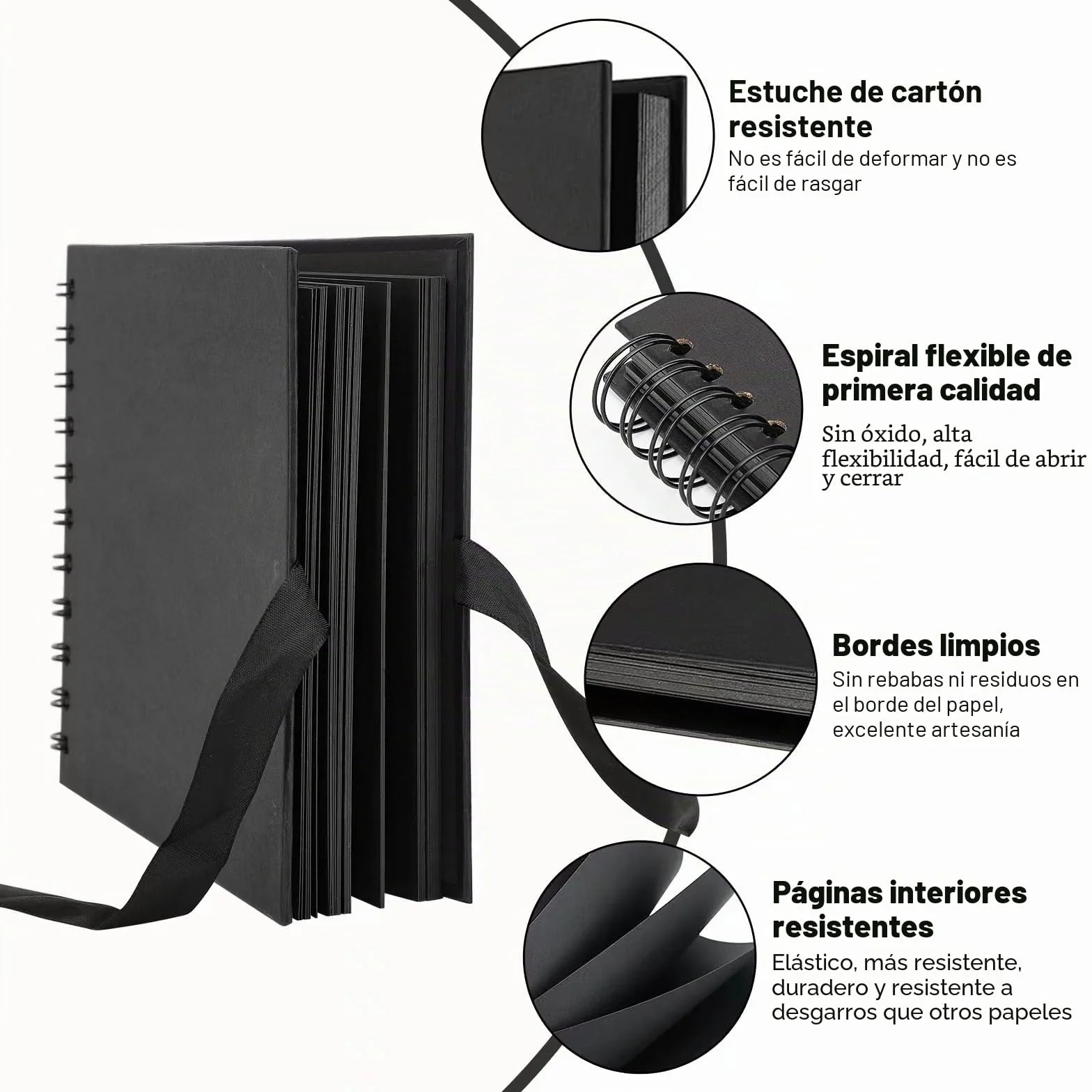 Album de Fotos Scrapbook Espiral 80 Páginas para Pegar y Escribir - 215 * 150mm DIY Scrapbooking Album para Bebé y Regalo de Cumpleaños