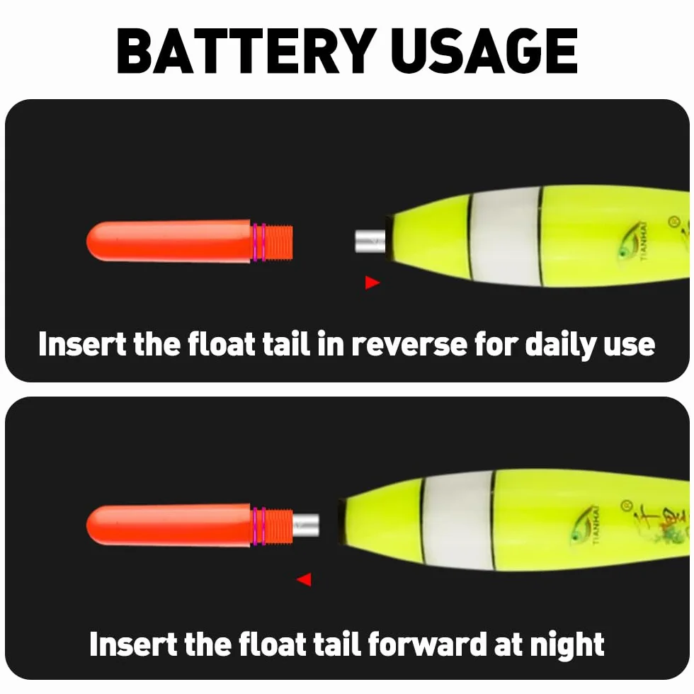 LED Flotadores de Pesca 4 Piezas con Sensor de Gravedad y Base de Metal para Lago Río Estanque