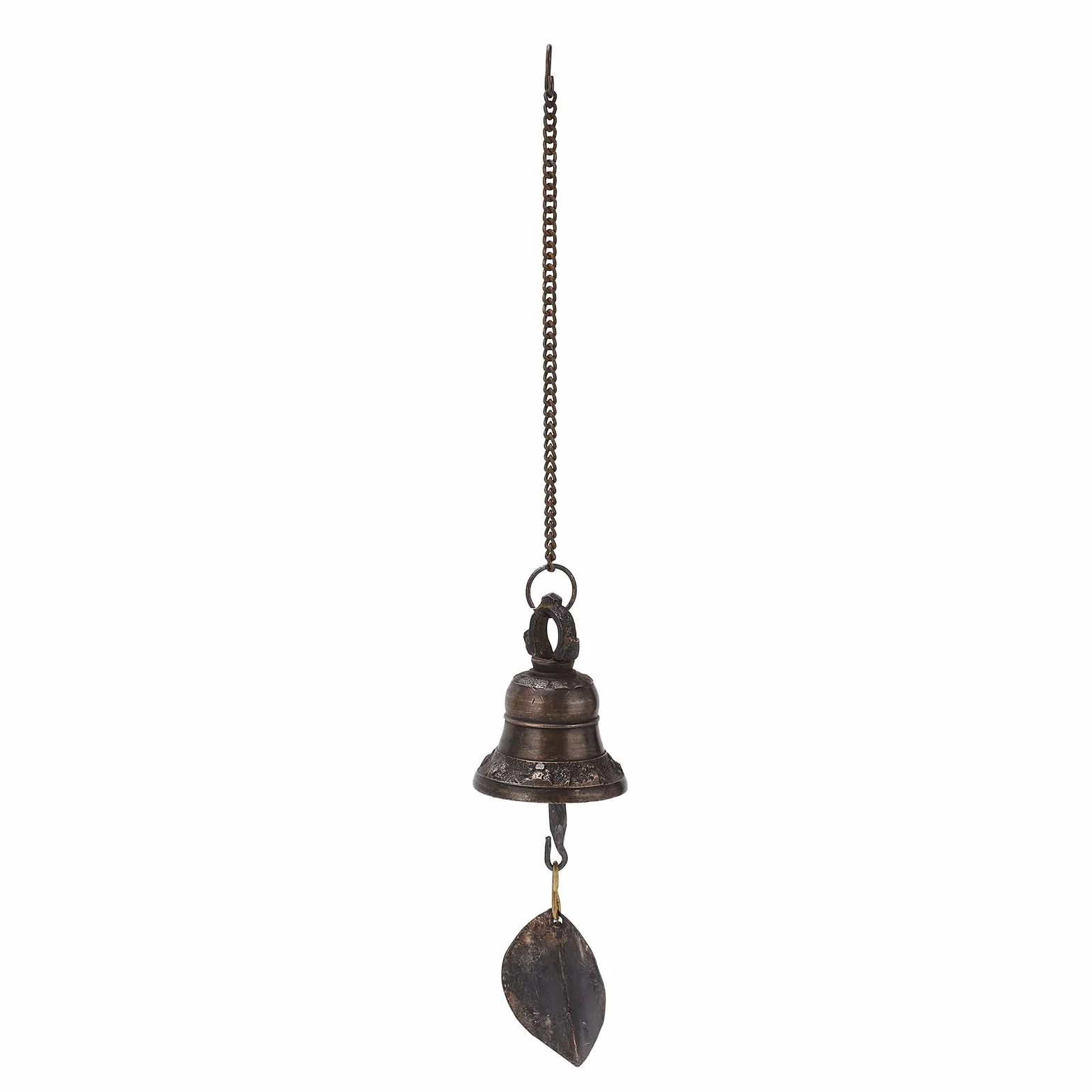 Campana de Cena de Cobre nepalí Hecha a Mano con badajo de Hierro Fundido, Campana Colgante de Gran Volumen para Puerta, Cerca o Pilar, carillón Decorativo para Cocina, casa de CAM