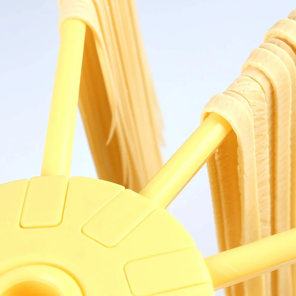 Estante de secado de pasta plegable - Estante de secado de pasta con secador de fideos domésticos de 10 bar - Compacto Fácil de almacenar Instalación rápida (Amarillo)