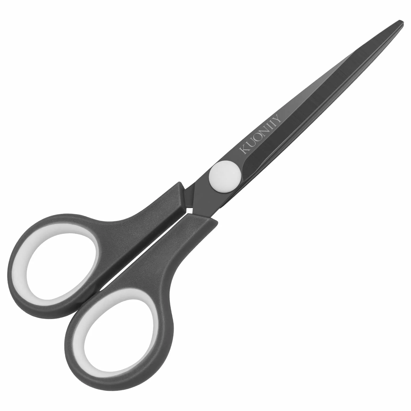 KUONIIY Tijeras revestimiento de titanio ultra afiladas cuchillas de agarre cómodo suave tijeras multiusos, 15,3 cm