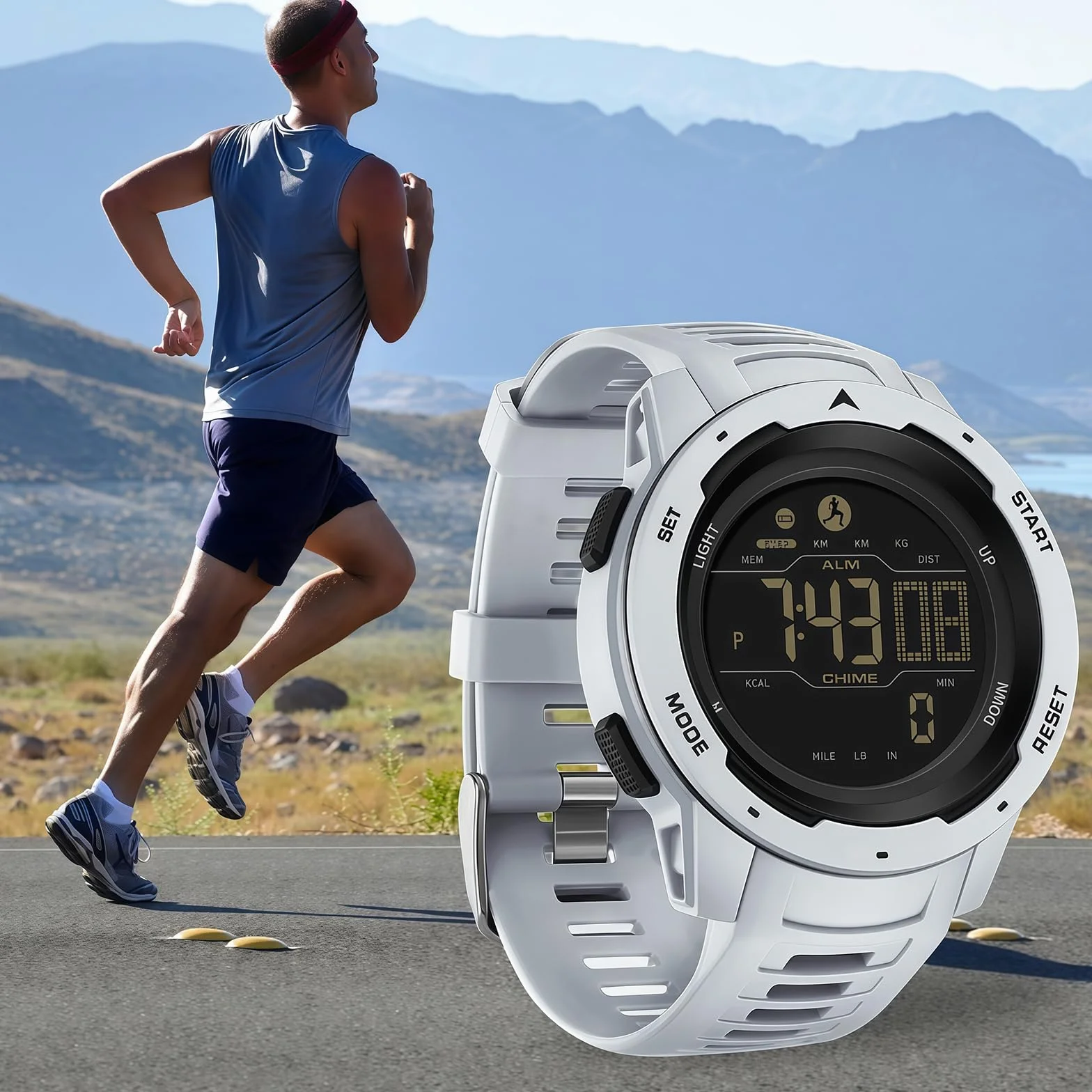 Flintronic Reloj con podómetro, Pedómetro Preciso, Pantalla Grande, Portátil para Deporte