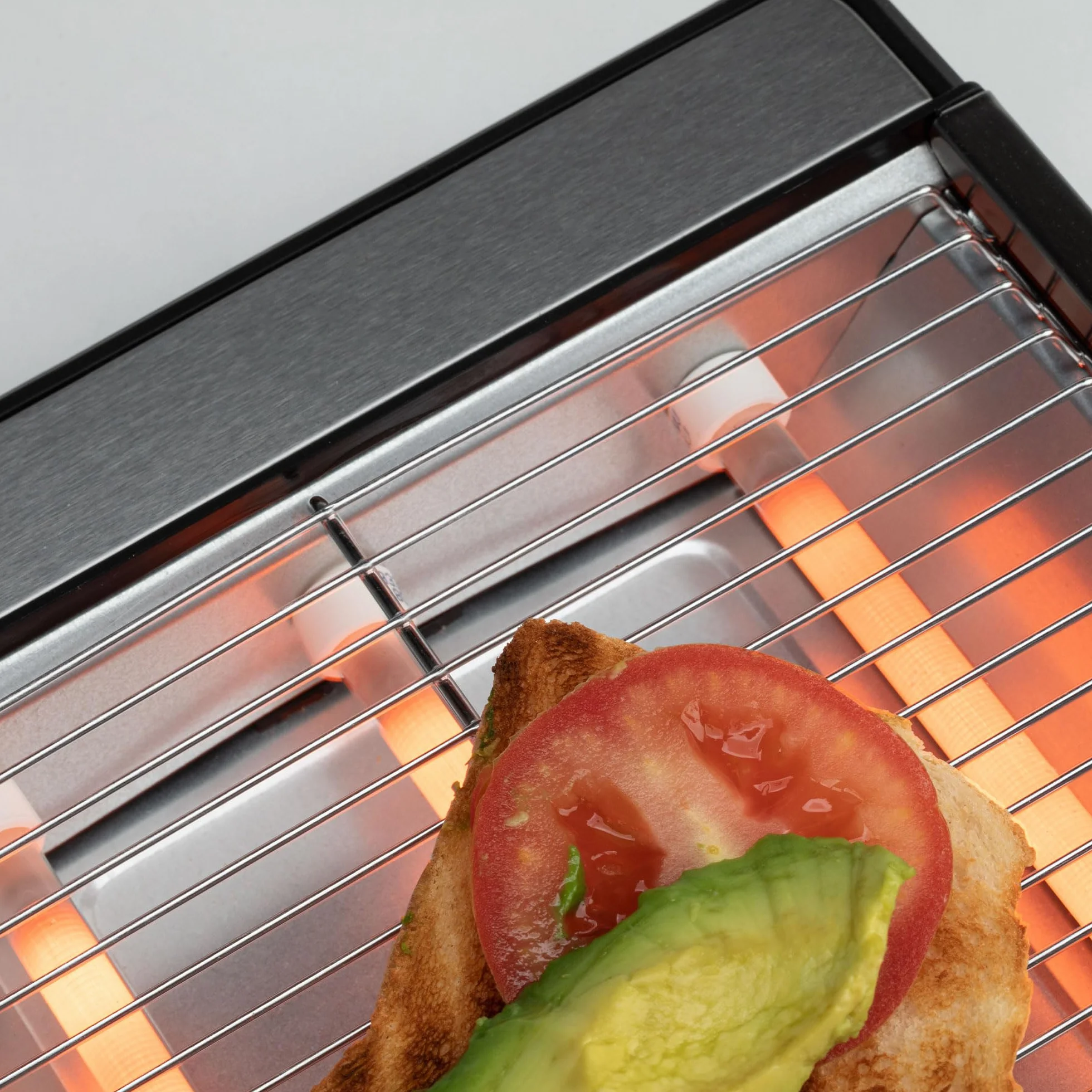 JATA JETT1590 - Tostadora Horizontal Digital, Tostador de Pan 1000W con Control Táctil, 6 Niveles de Tostado, Barras de Cuarzo, Bandeja Recogemigas Extraíble, Ideal para Pan, Bollería y Repostería