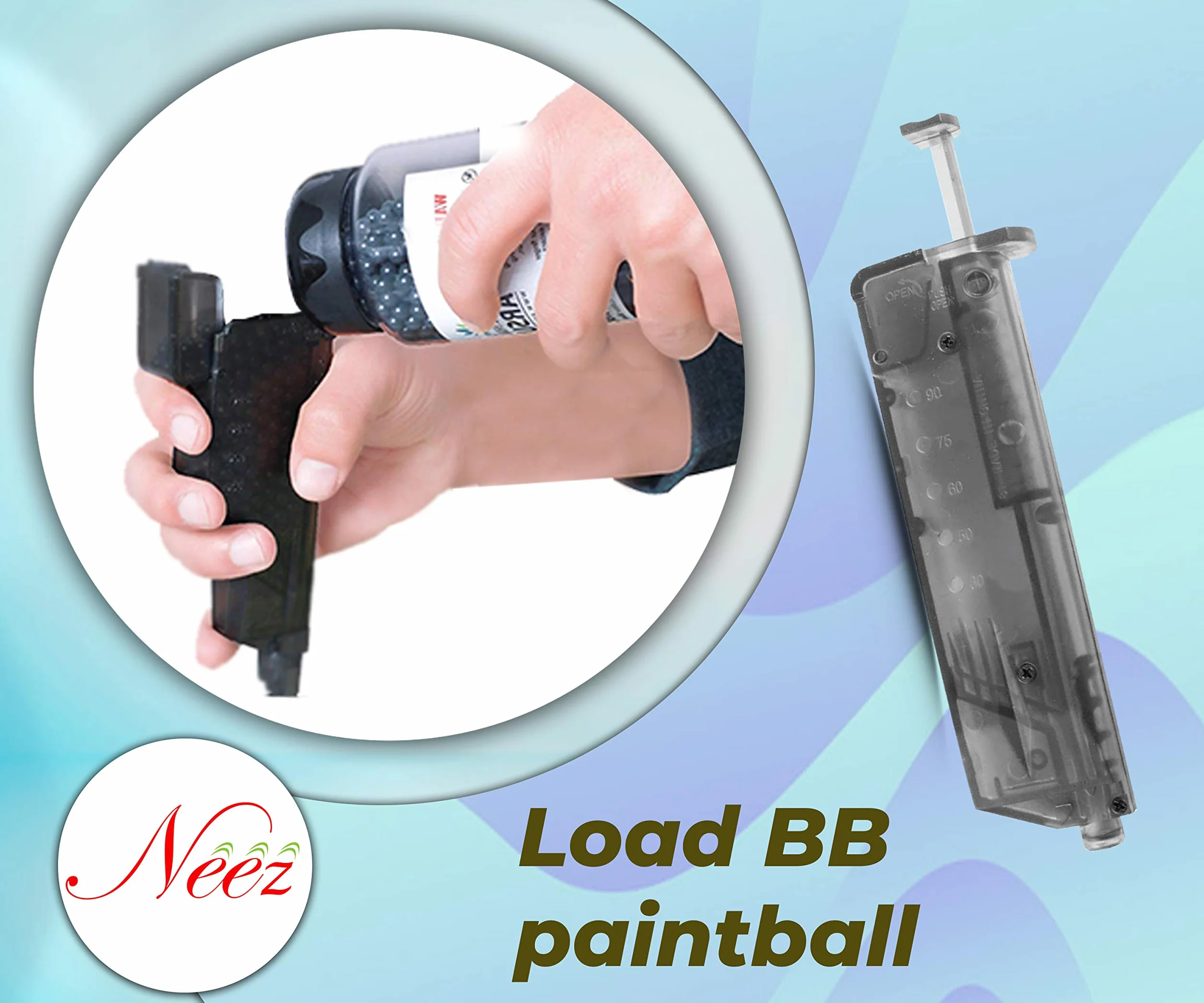 Neez Softair Mejor Calidad Cargadores De BBS para 6mm BB Balines De Plástico (90 Rondas-Negro)