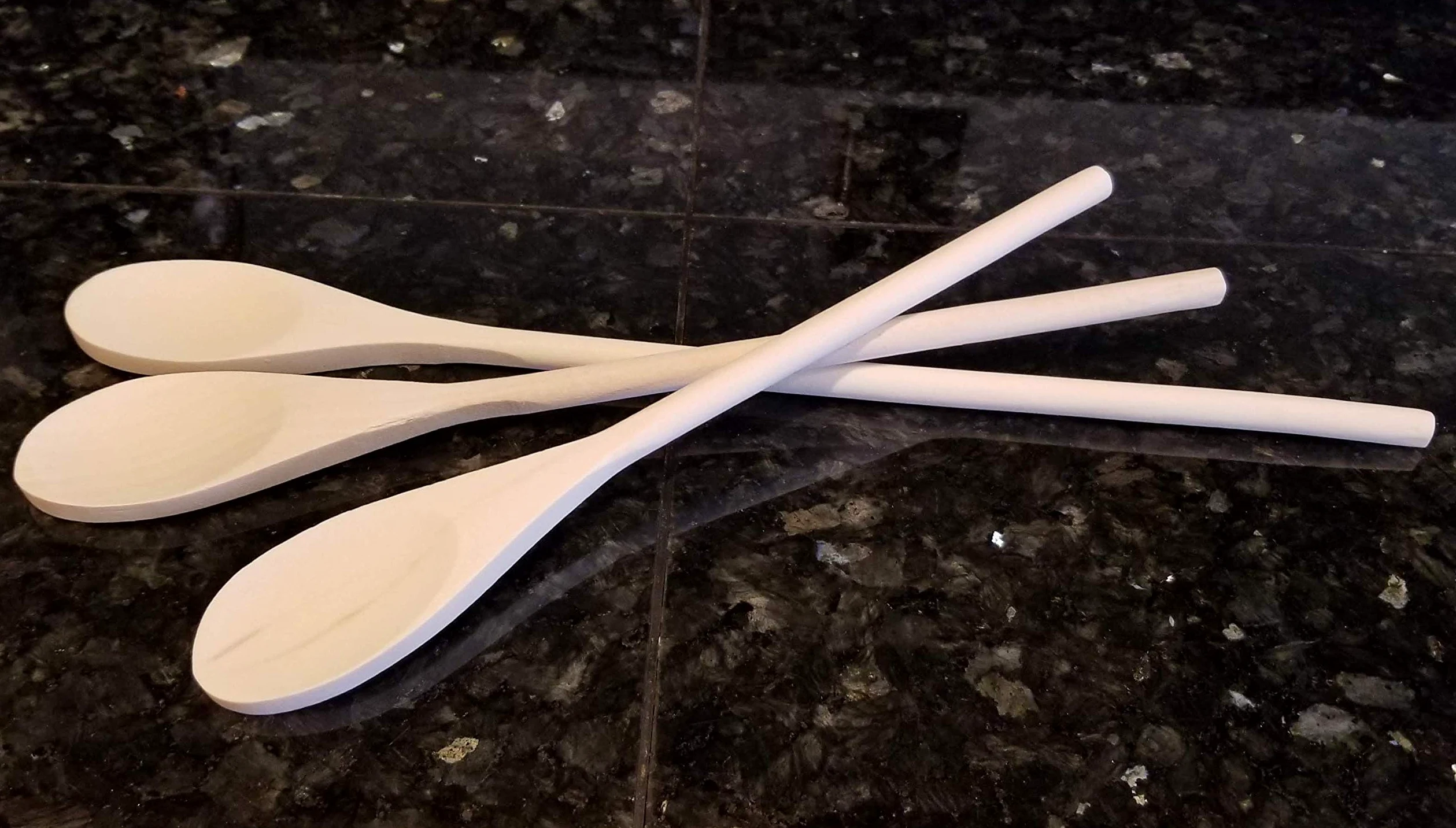 Juego de 3 cucharas para mezclar de madera con mango largo – 25,4 cm, 30,5 cm y 35,5 cm de largo