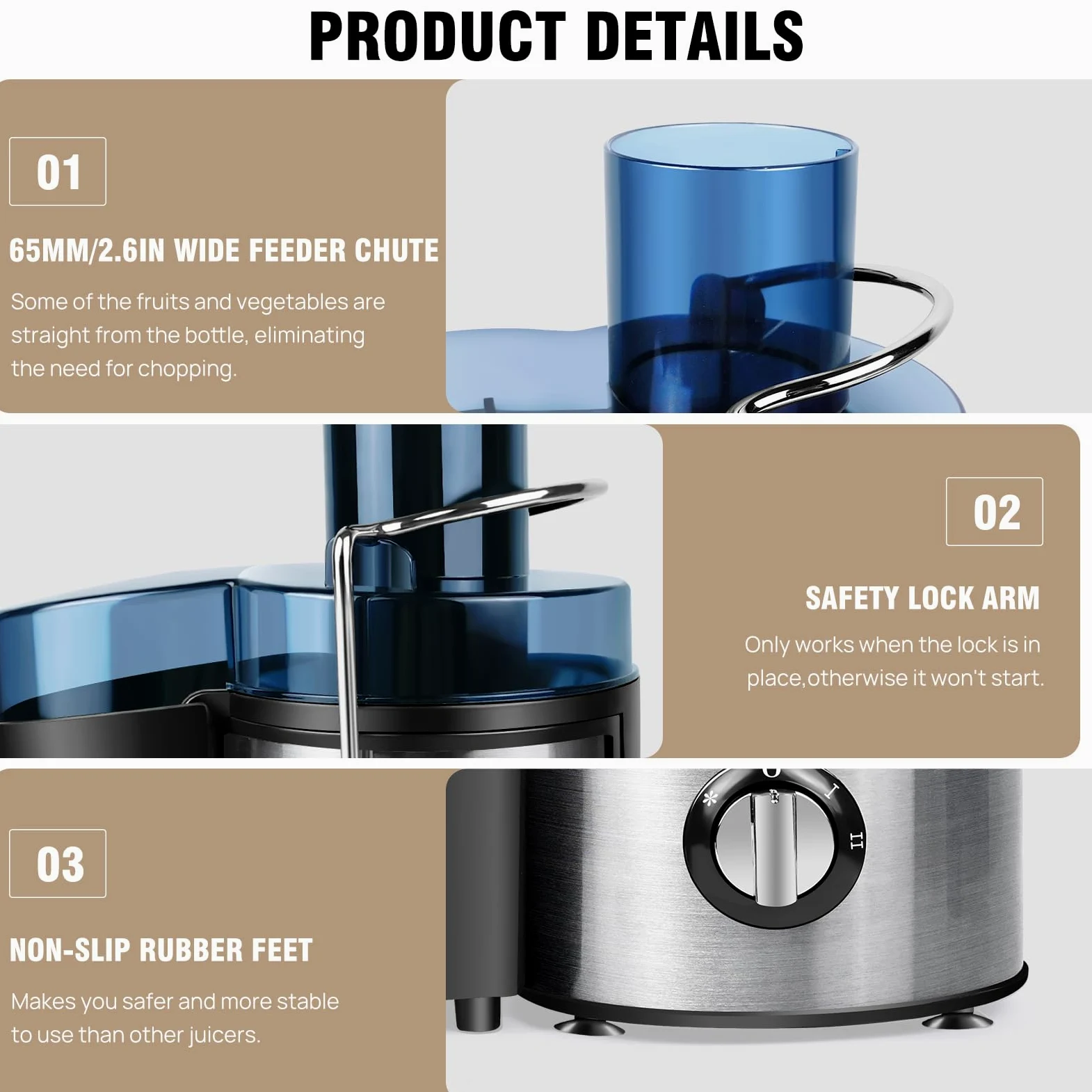 Exprimidor de prensa en frío lento, extractor de jugo pulposo, 1000 W, 240 V