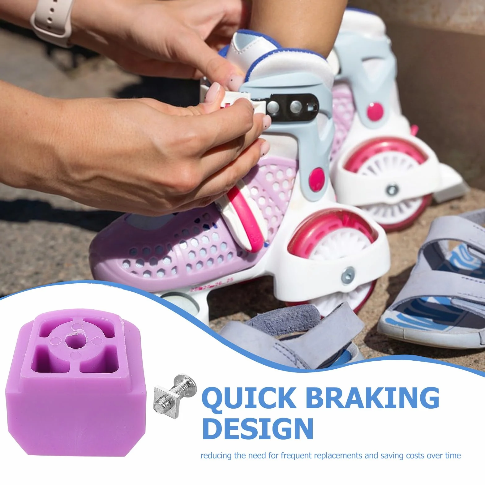 Frenos para Patines Infantiles Happyyami Antideslizante Seguridad Morado