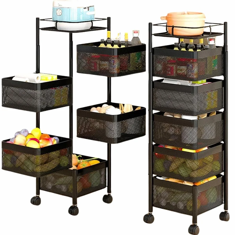 All Home Basics Carrito Auxiliar con Ruedas - Carrito Cocina Gran Capacidad - Carro Cocina - Verdulero Cocina - Fruteros de Cocina - Carrito de Cocina - Carrito baño - Carrito Verdulero para Cocina