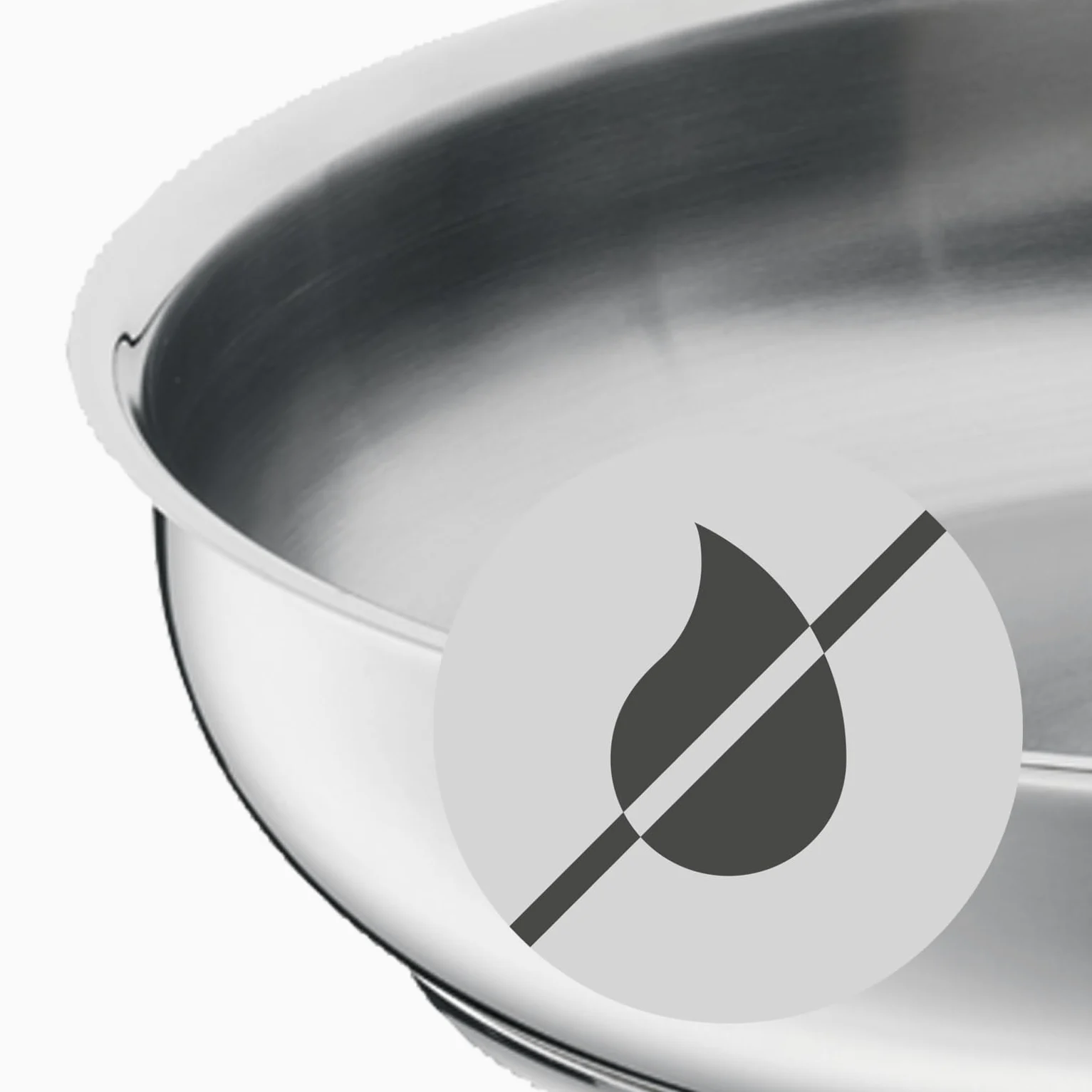 WMF Ultimate Sartén de acero inoxidable de 24 cm, sin revestimiento, fondo plano, inducción, acero inoxidable Cromargan pulido, apta para horno, apto para lavavajillas