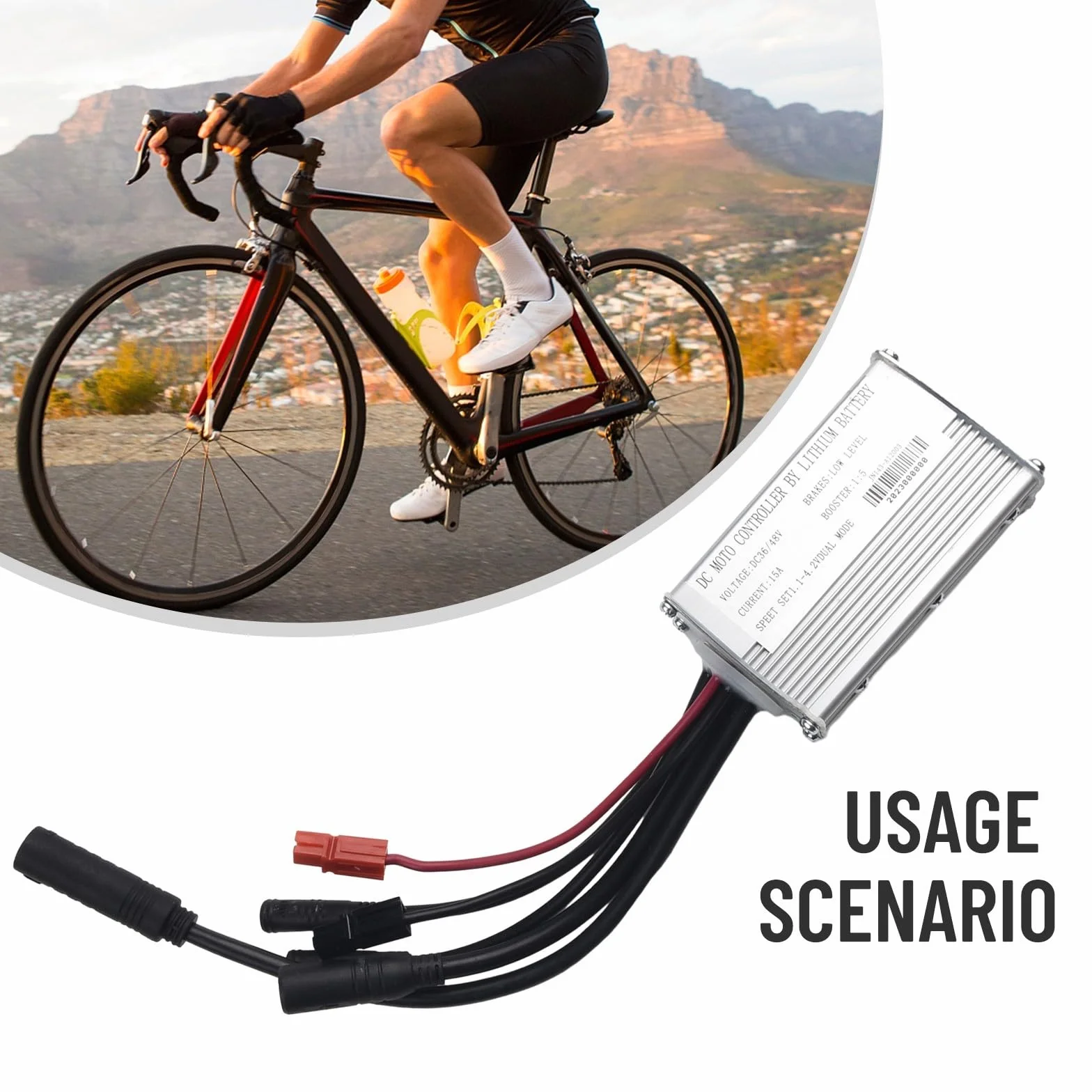 Controlador impermeable 15A 36V 48V para motor de eje sin escobillas Ebike
