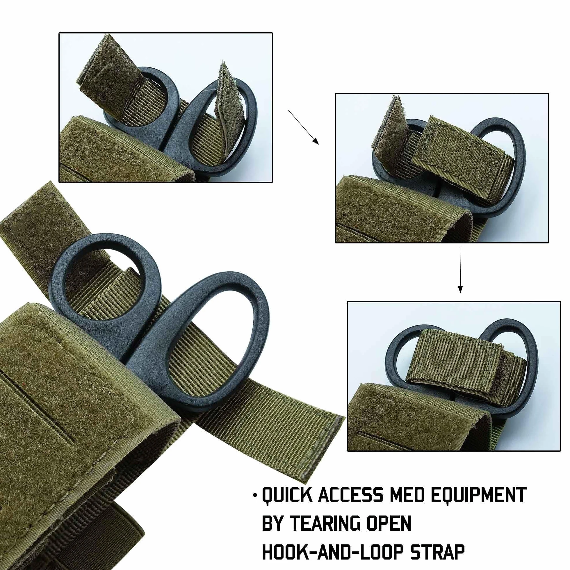 Estuche Portatorniquete Táctico Bolsa Tijeras EMT Torniquete Rescate TQ Organizadora