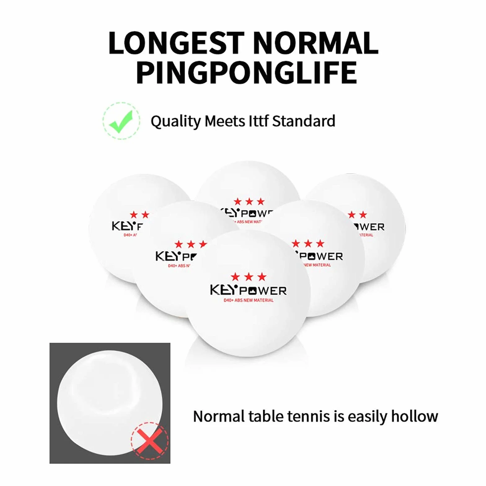 K40+ pelotas de ping pong ABS 3 estrellas 100 unidades