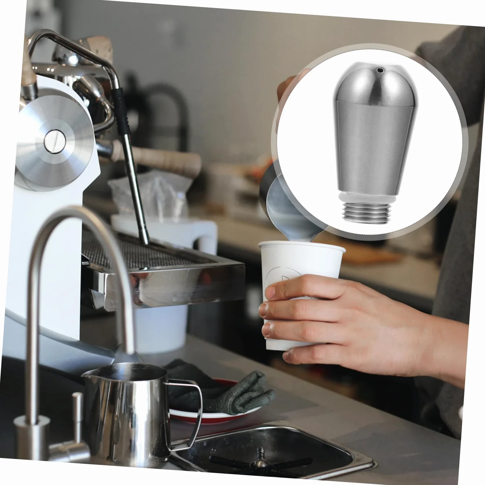 Cabilock Cafetera Espresso 3 Piezas boquilla de vapor accesorios para cafeteras leche accesorios de café maquina de cafe accesorio para cafetera caños de cafetera de acero inoxidable Metal