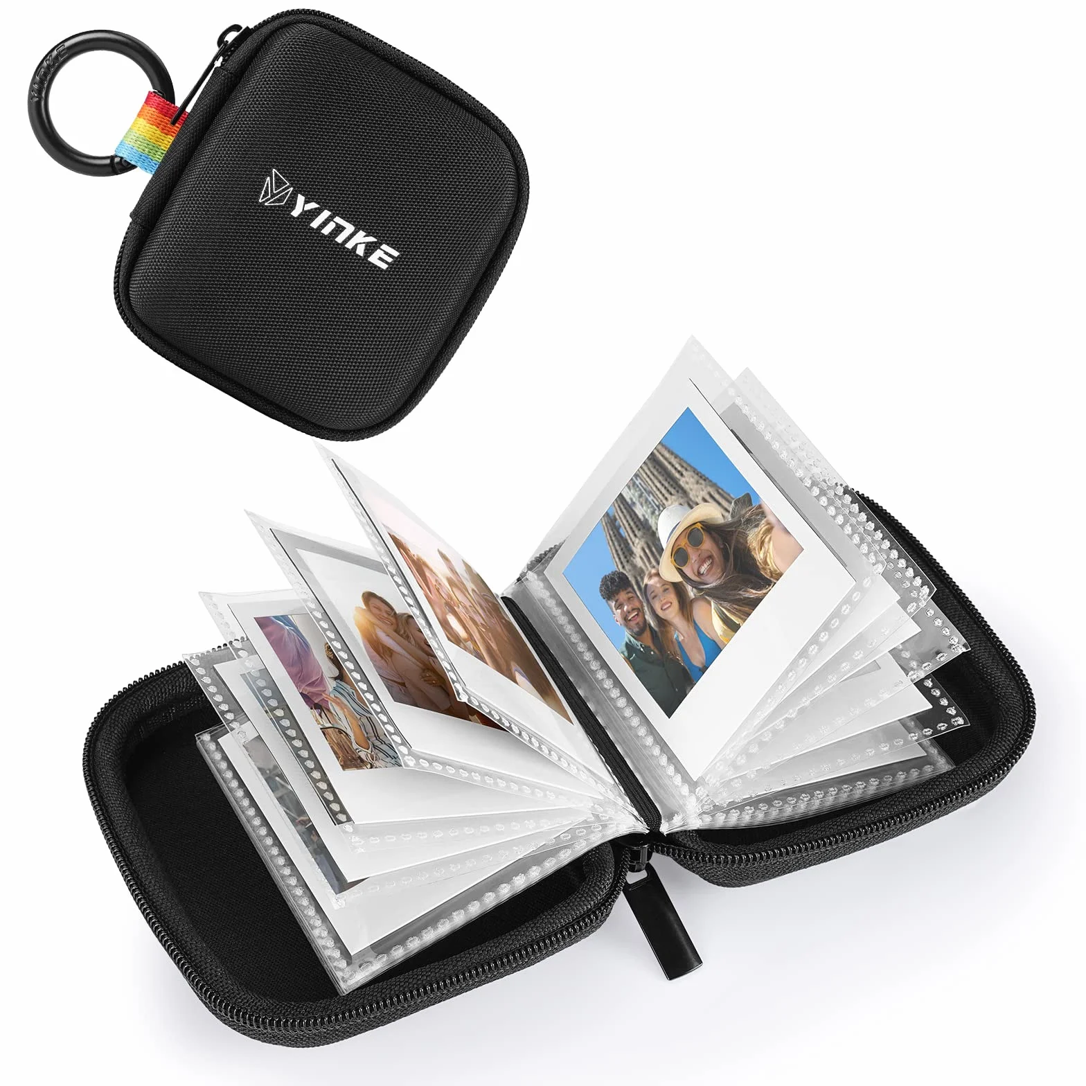 YINKE Pockets Album Fotos para Polaroid Go, Capacidad para 40 fotos, Estuche Portátil para álbum de Fotos de viaje (negro)
