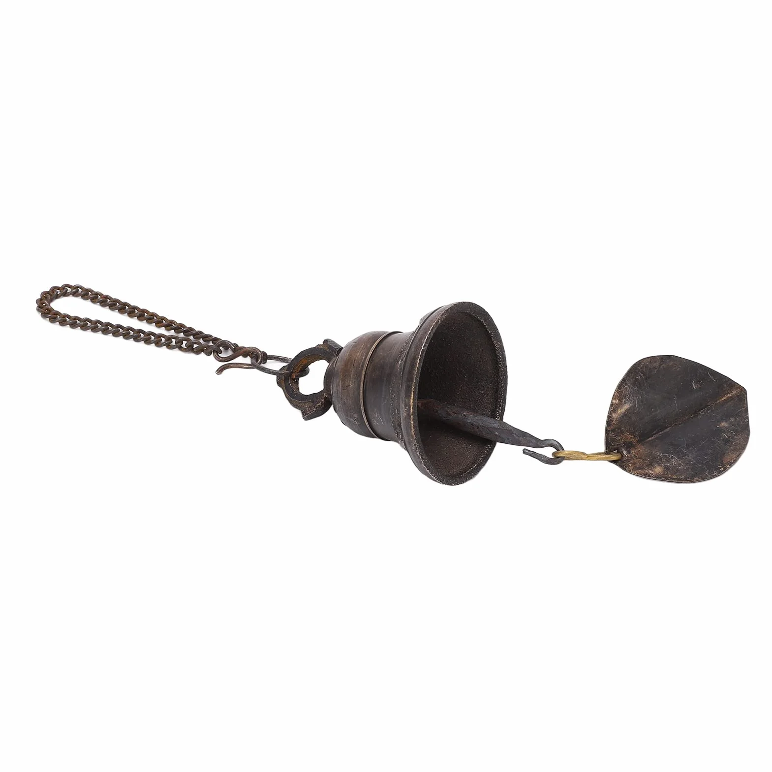 Campana de Cena de Cobre nepalí Hecha a Mano con badajo de Hierro Fundido, Campana Colgante de Gran Volumen para Puerta, Cerca o Pilar, carillón Decorativo para Cocina, casa de CAM