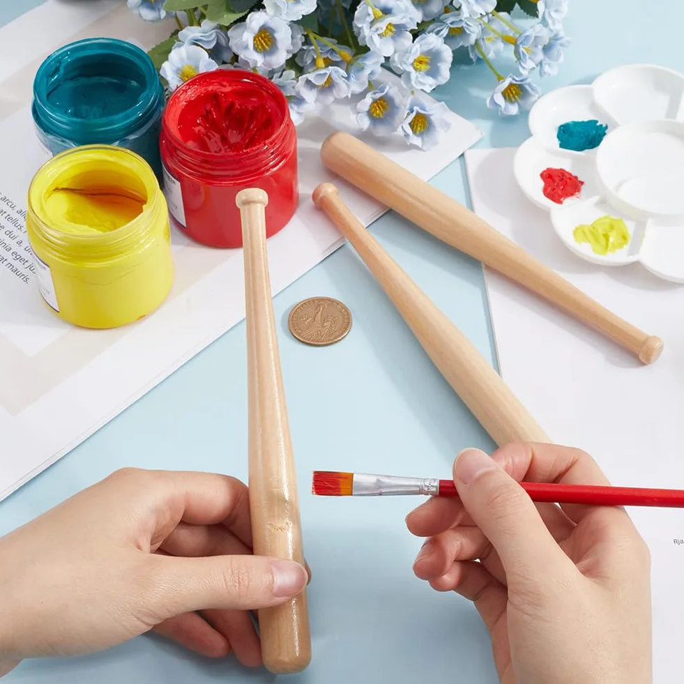 GORGECRAFT Mini Bate de Béisbol de Madera 18CM Sin Terminar Llavero Manualidades