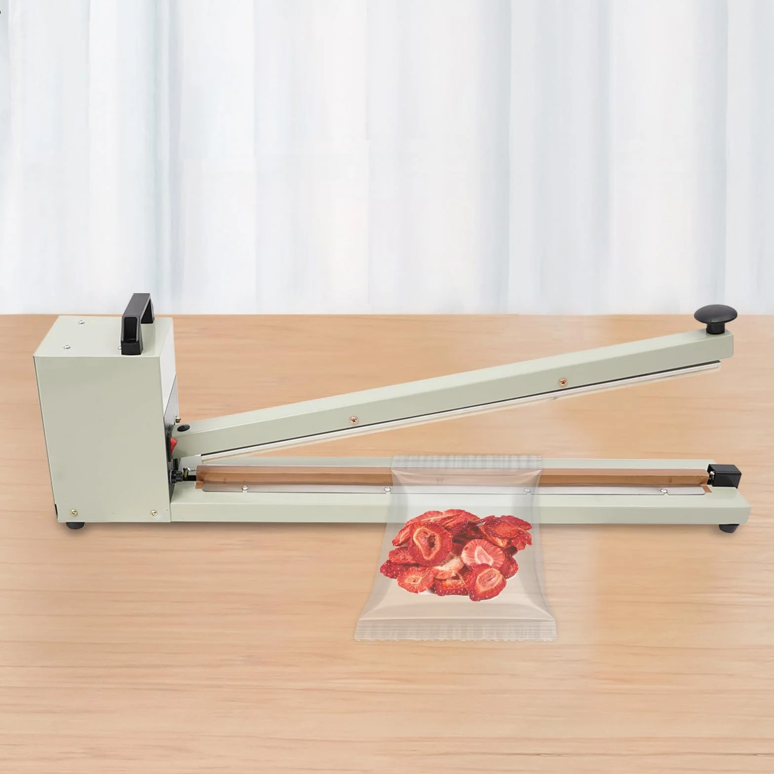 Selladora 600 mm, termoselladora 750 W, soldadora con 8 niveles de temperatura, ancho de sello 3 mm, ideal para hogar, panaderías, cafeterías y pequeños comercios