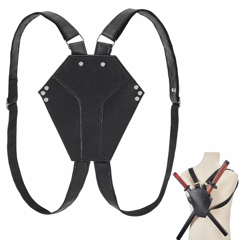 NBEADS Soporte Espalda Espada Negra Cinturón Katana Medieval Cosplay Anime Ninja