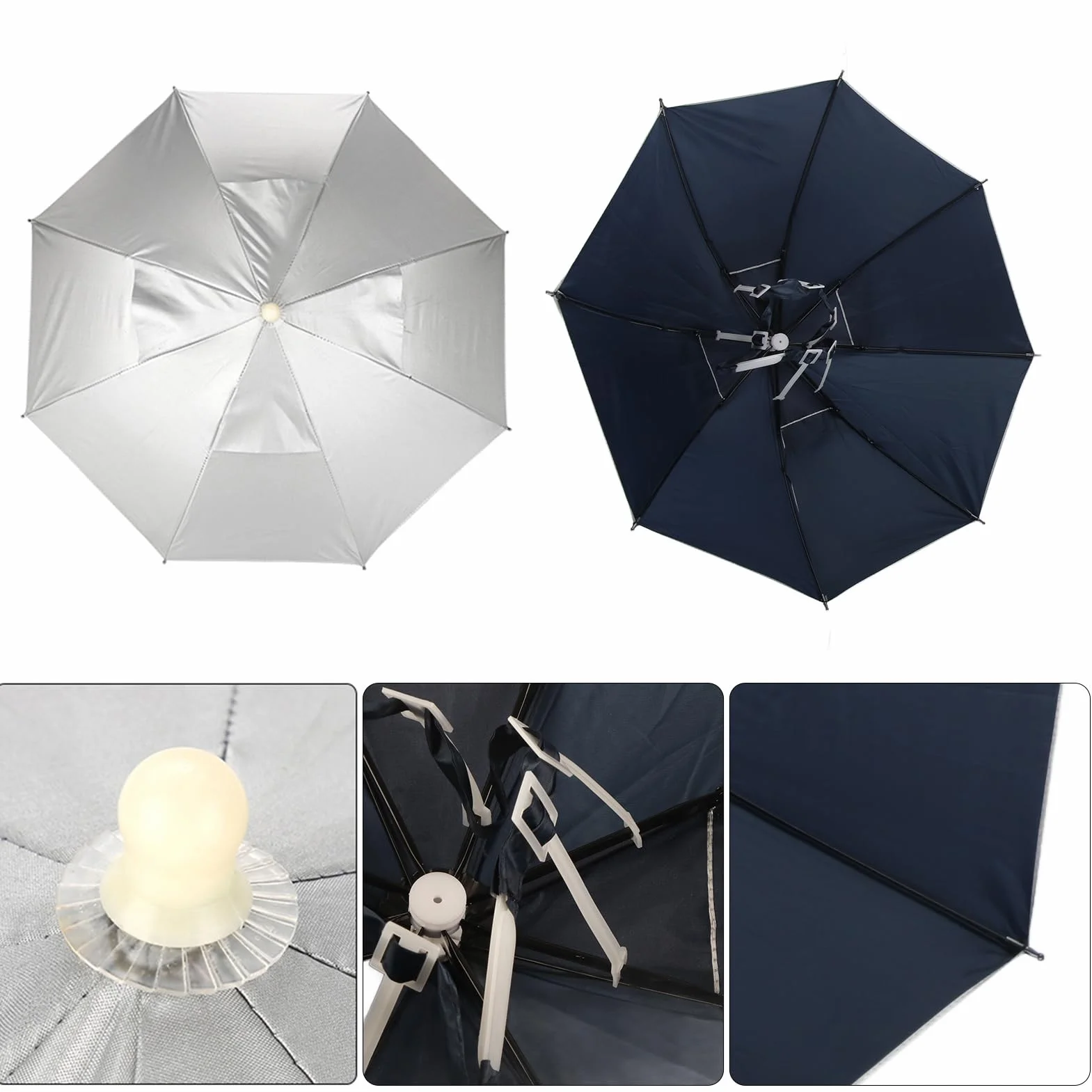 BuyWeek Sombrilla Sombrero Plegable 65 cm Resistente al Agua Protección Solar Paraguas de Pesca