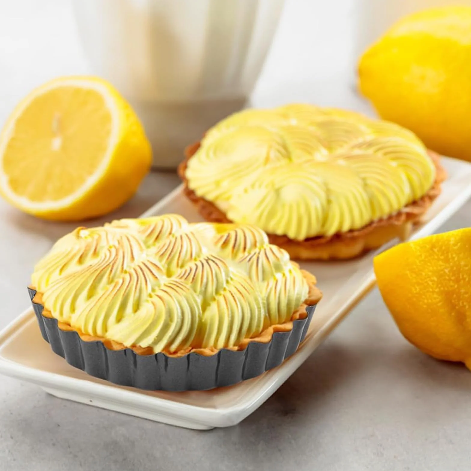 Molde para Tartaletas con Fondo Desmontable, 12 Piezas, Antiadherente, para Quiche, Pasteles de Fruta y Pasteis de Nata, 4 Pulgadas
