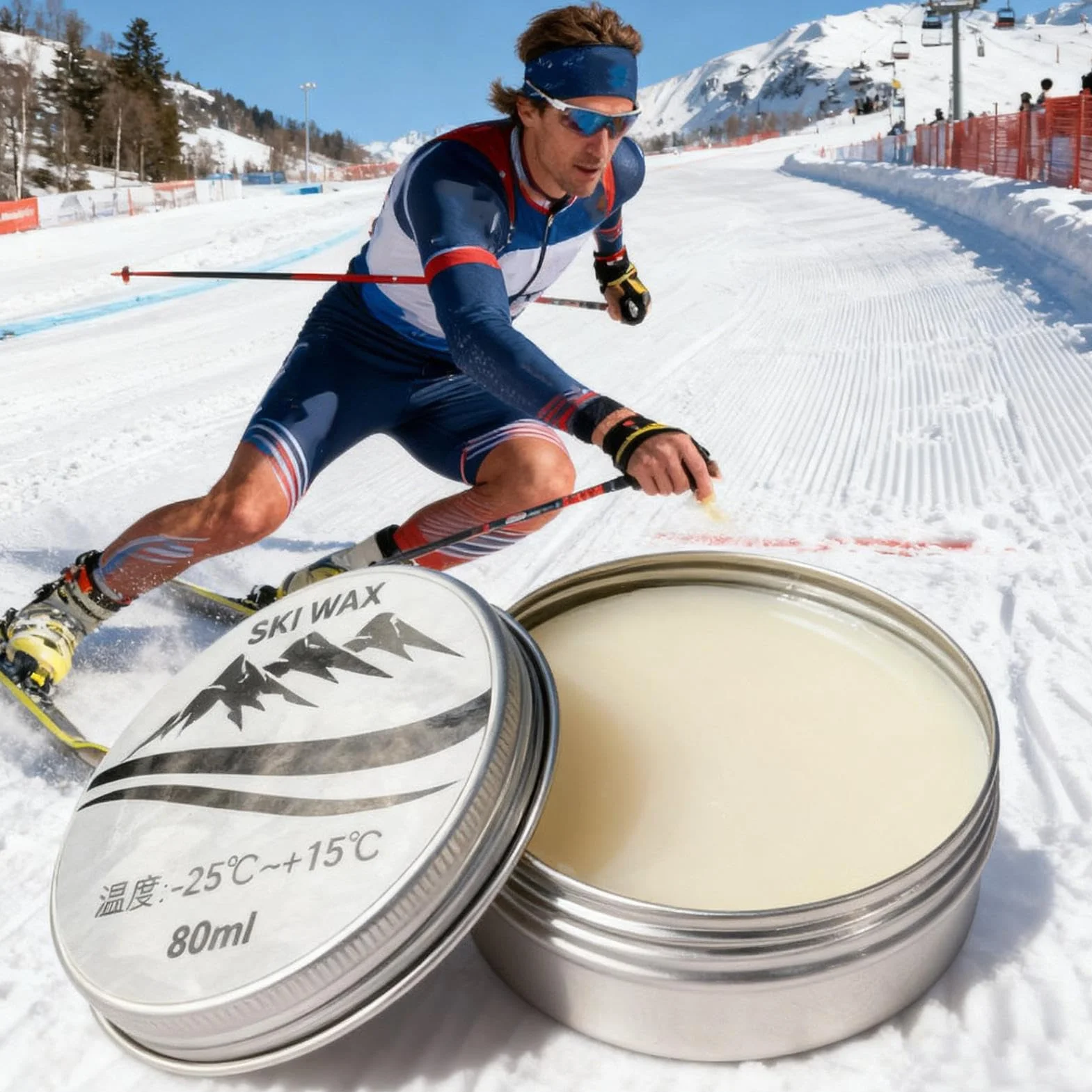 Pasta sólida de acción rápida 80ml para tabla de snowboard, deslizamiento y protección de rendimiento