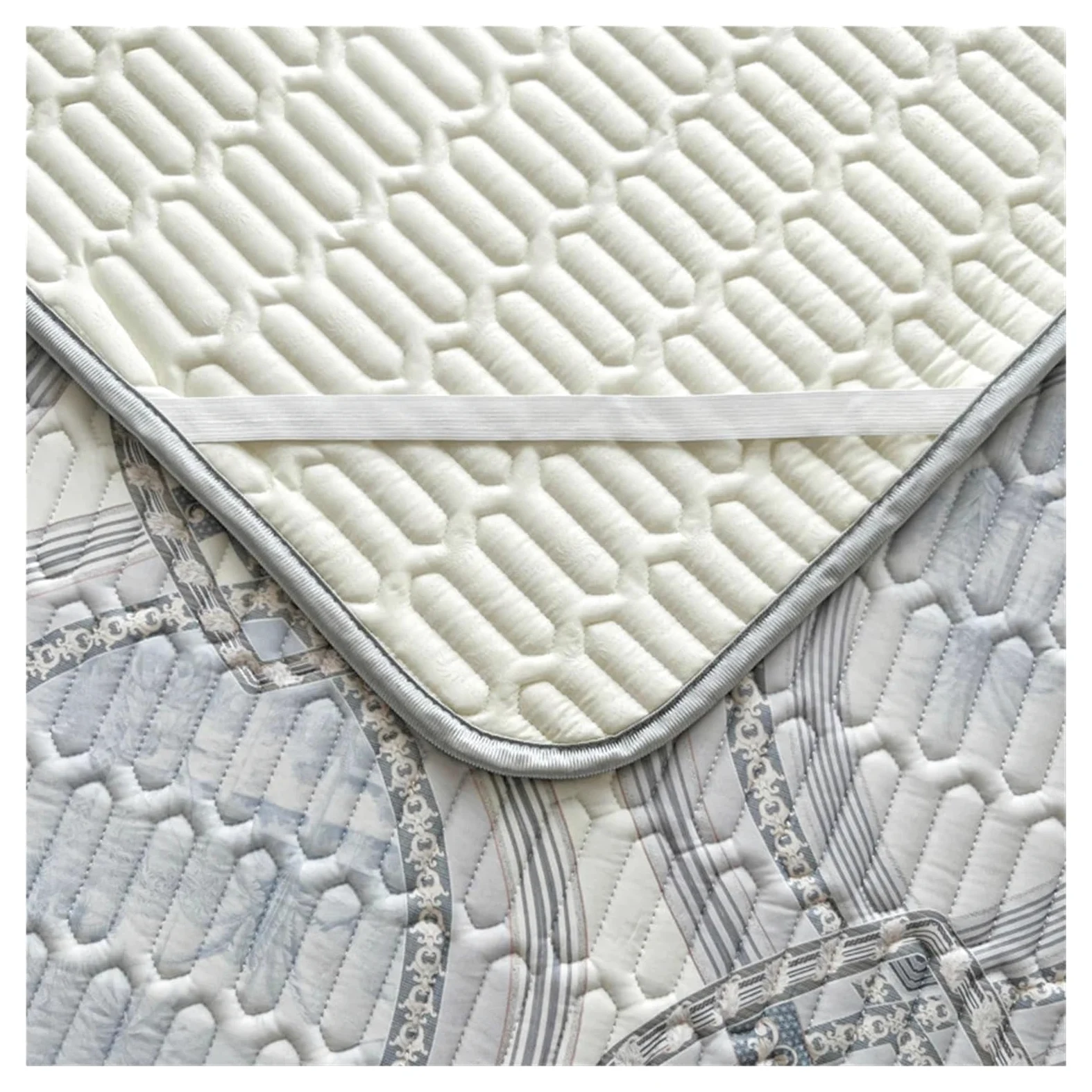 Estera de enfriamiento Gruesa látex for Verano, Almohadilla colchón Seda sensación Fresca, Hielo Suave y Transpirable for Juego sábanas(Khaki3,100x200cm 2 pcs Set)