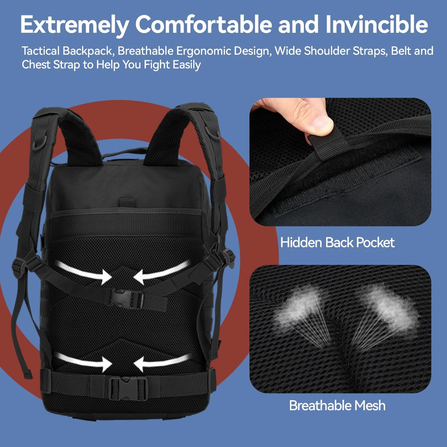 Delgeo Mochila Táctica 25L/45L Militar Impermeable Plegable para Montañismo Senderismo Camping