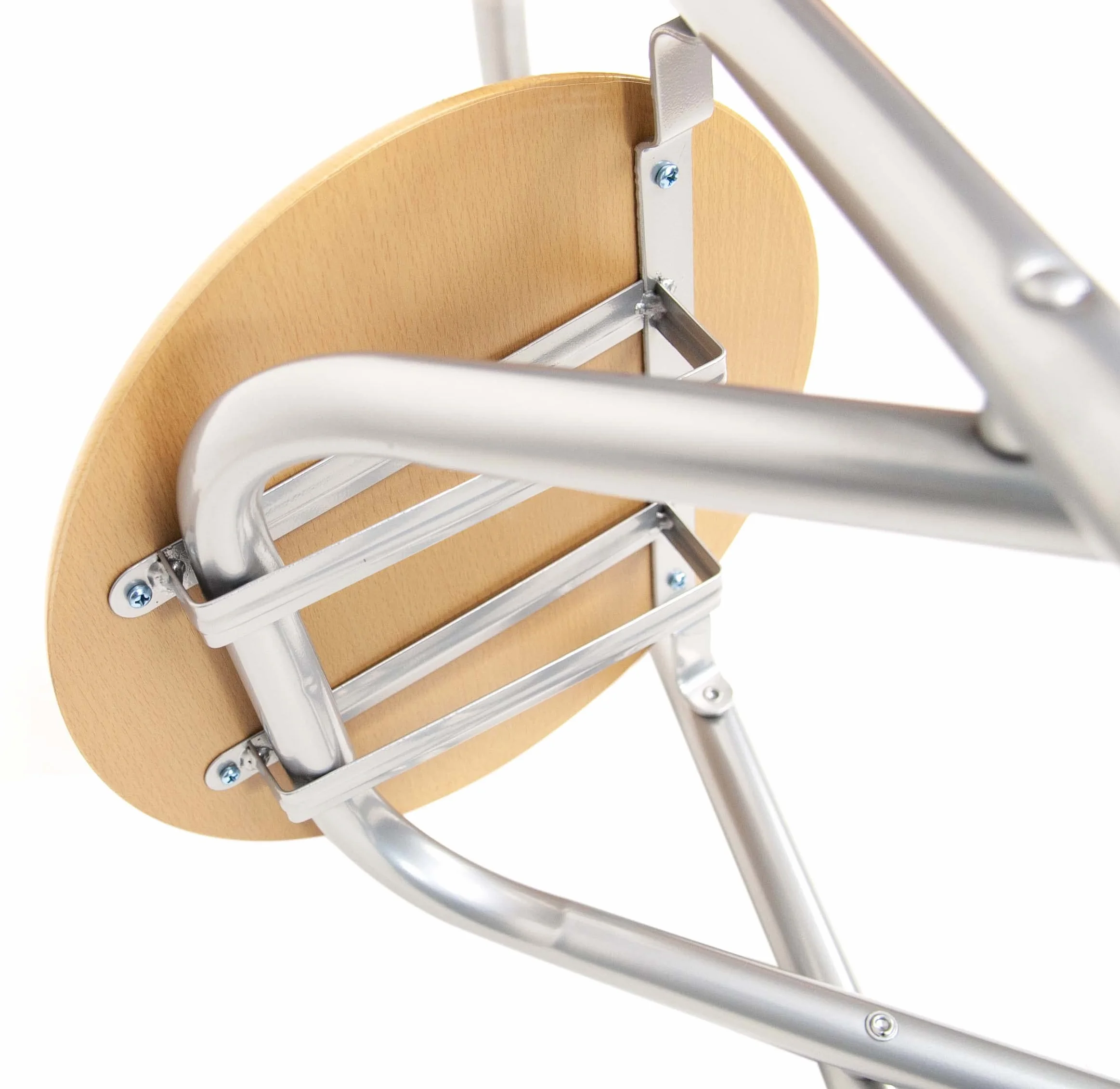 The Secret Home - Taburete Plegable de Cocina - Silla Plegable de Metal y Madera - Silla Apta para Interior y Exterior - Alto: 80 cm x Largo: 40 cm