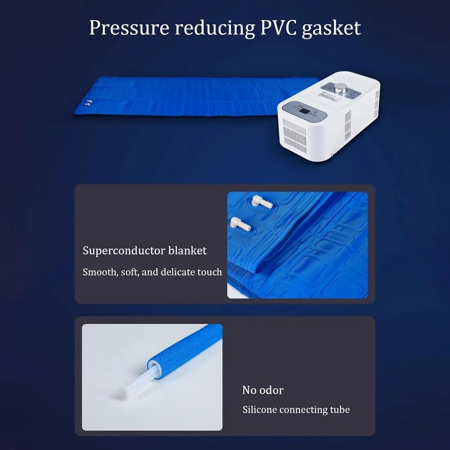 Colchón Eléctrico con Enfriamiento por Agua, Almohadilla de Colchón con Enfriamiento por Agua con Temporizador de 12 Horas y Enfriamiento de 3-8℃, Cubierta de Colchón Eléctrica con Enfriado 160x140cm