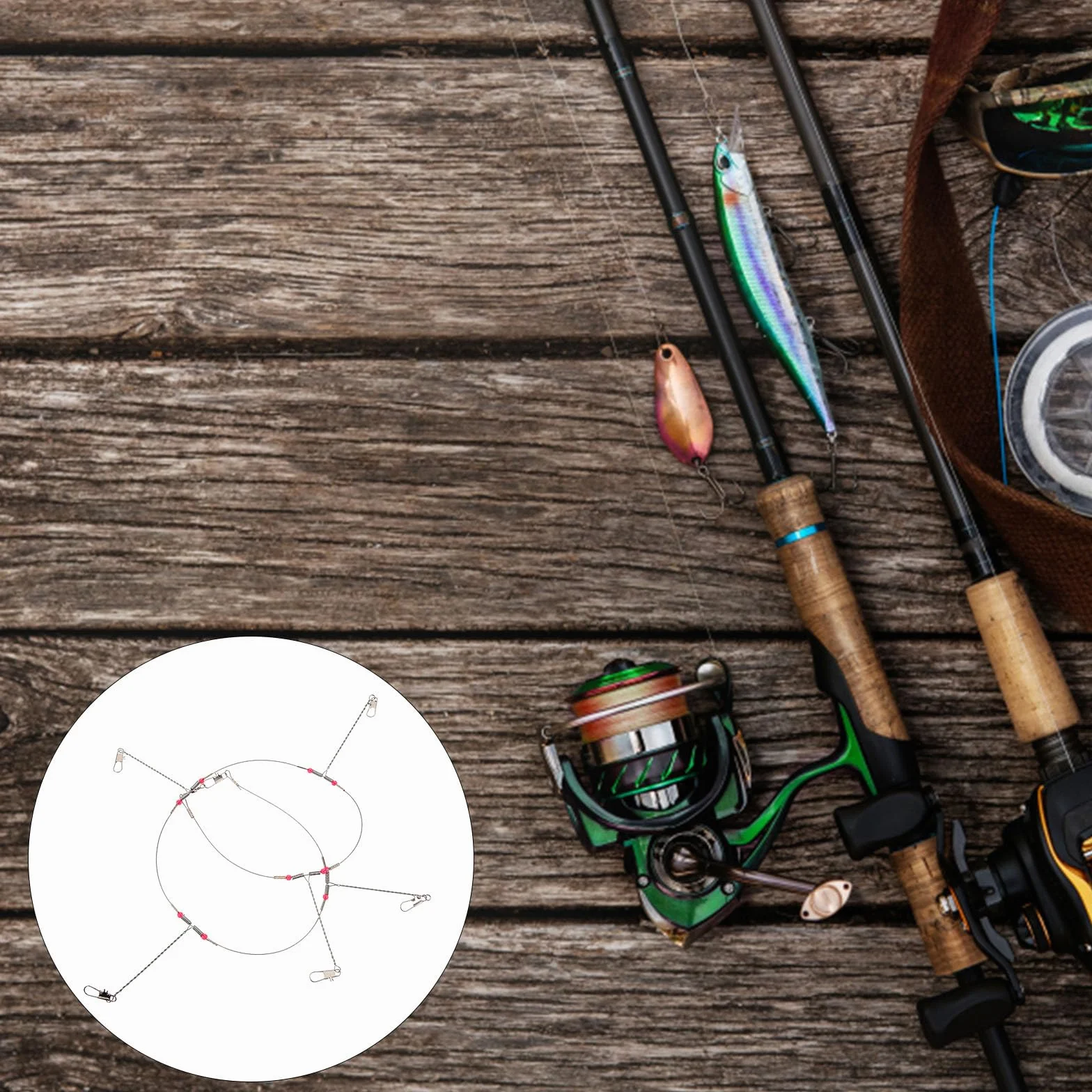 DOITOOL Ganchos para Aparejos de Pesca Alambre de Acero Inoxidable 5 Unidades
