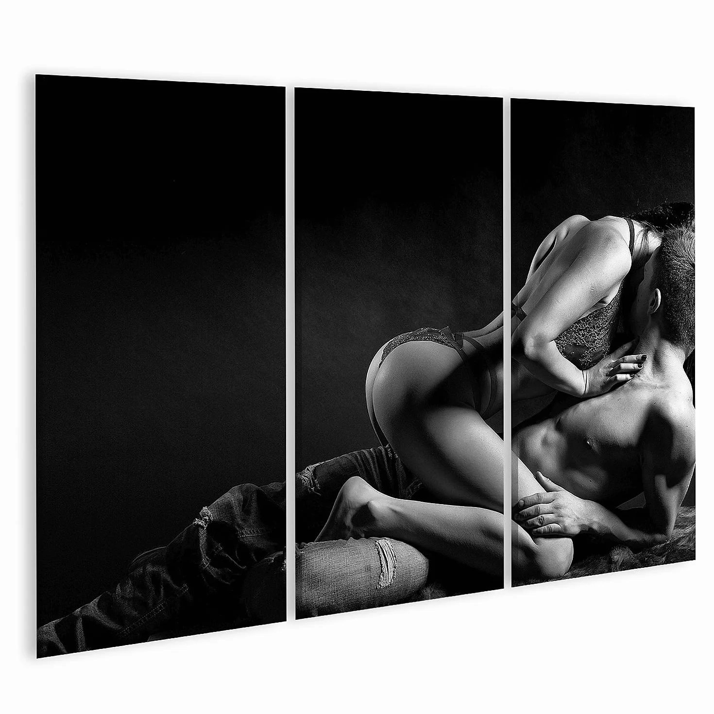 islandburner Primer cuadro sobre lienzo Sexy Pareja Joven Desnuda Sensual Mujer Sensual Encaje Rojo Erótica Abajo Imágenes Murales Póster