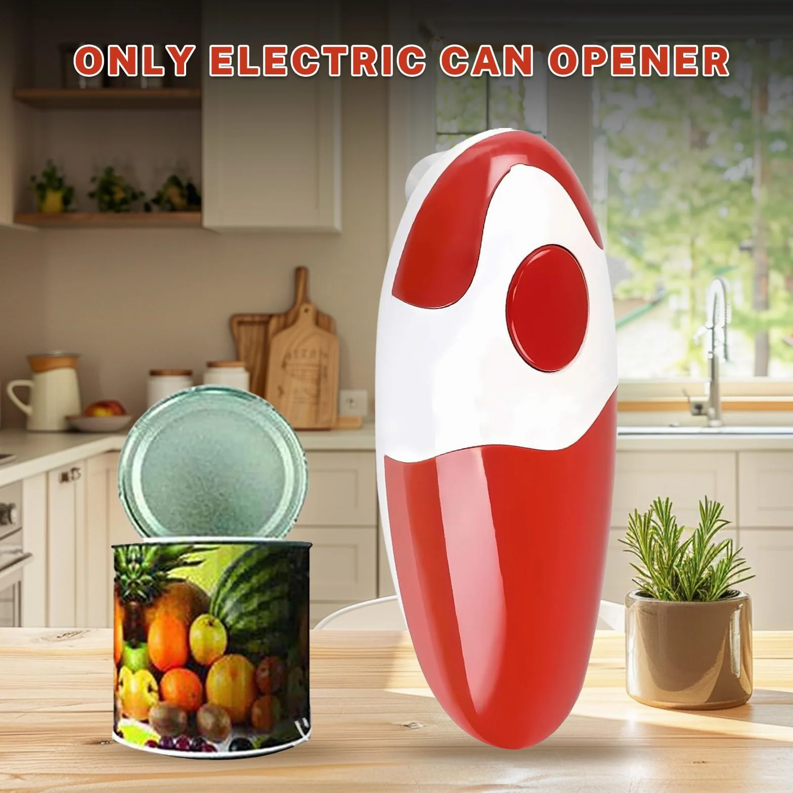 Abrelatas eléctrico, abrelatas manos libres, abridor de latas eléctrico de un solo toque con borde liso y sin lastimar las manos, abrelatas automático para personas mayores, artritis y chef, pilas no