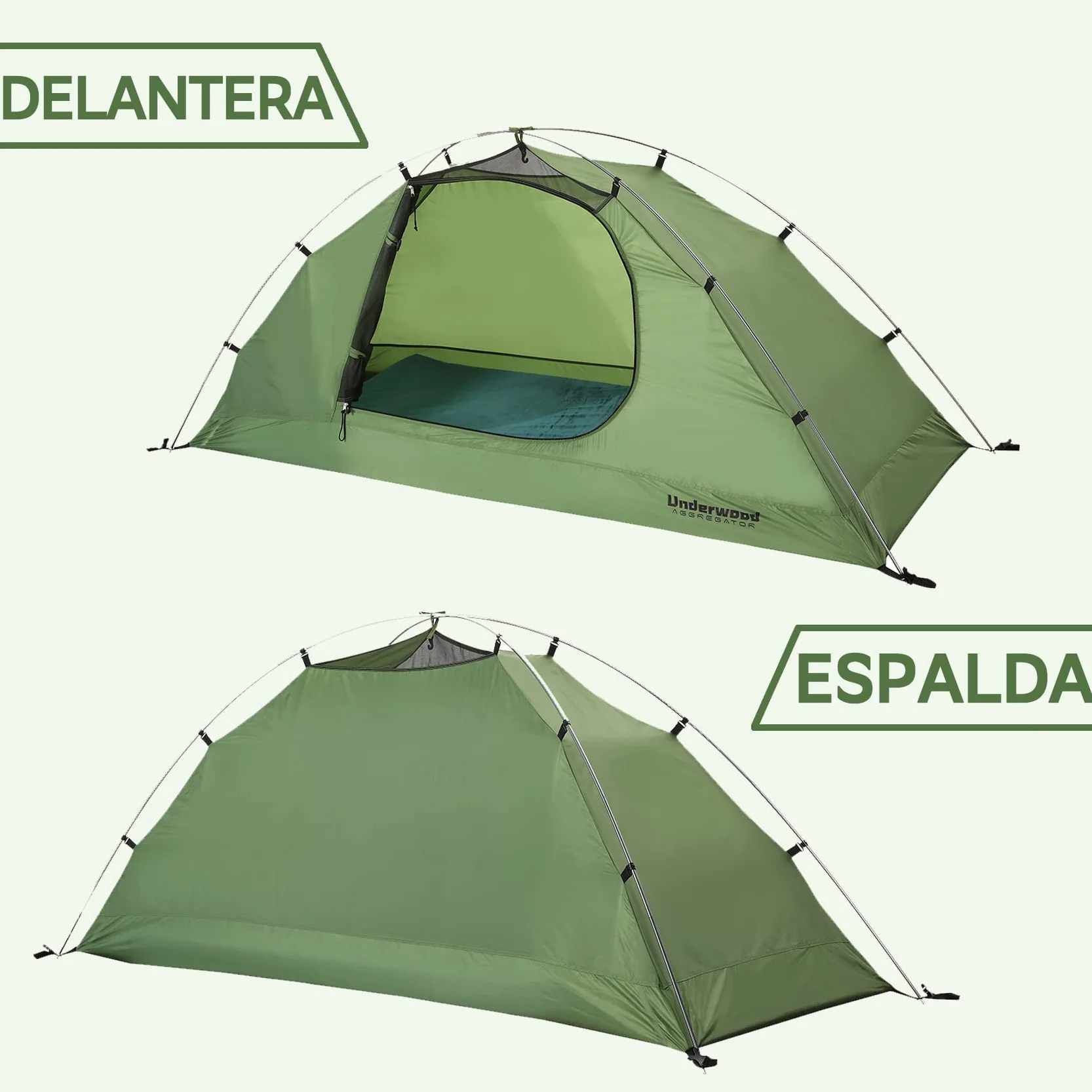 Tienda de campaña impermeable ligera 1/2 personas senderismo acampada nieve montañismo