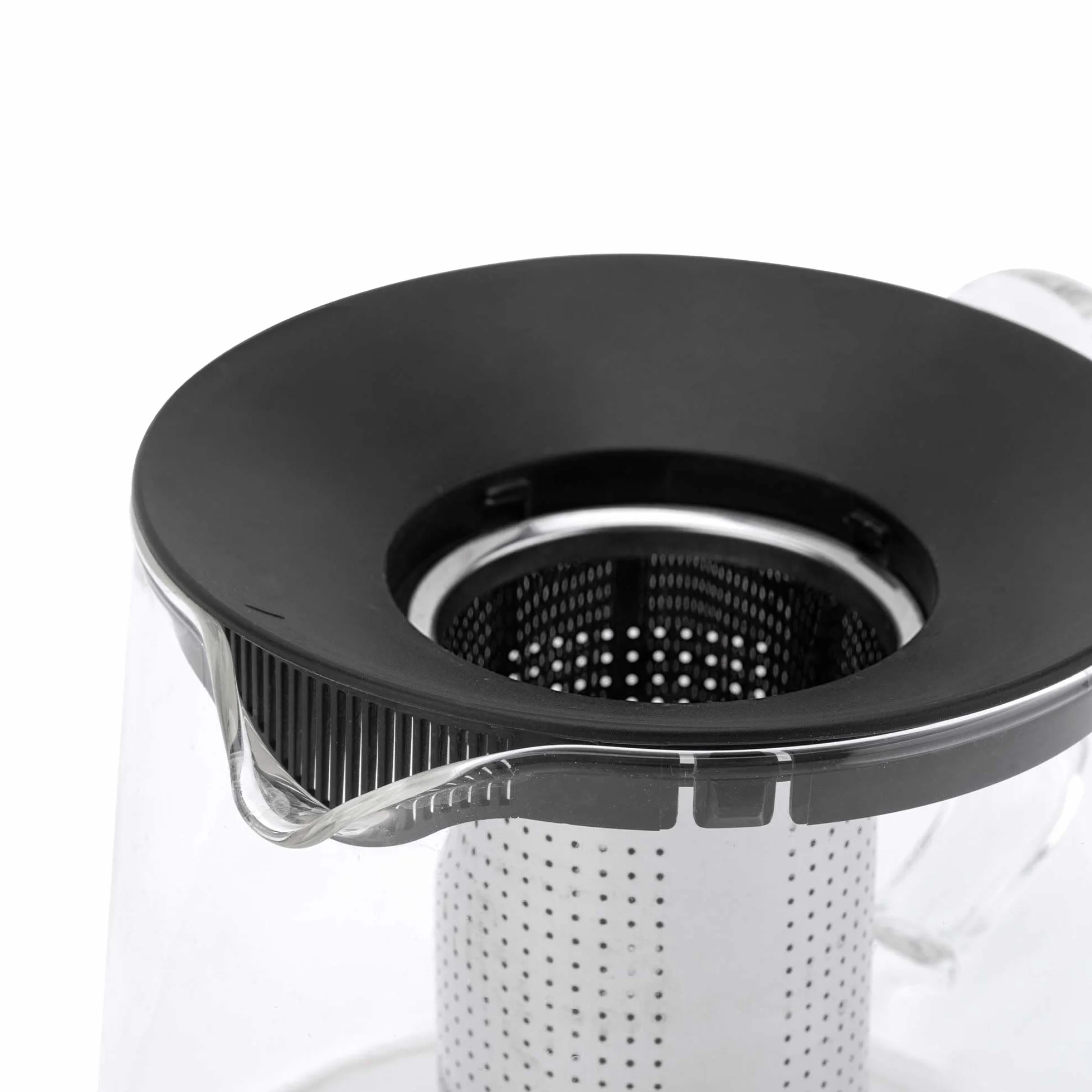 JATA HOGAR HCAF5509 - Tetera de Cristal Borosilicato 1L con Infusor de Acero Inoxidable, Tetera para Té e Infusiones, Resistente al Calor, Libre BPA, Filtro Desmontable