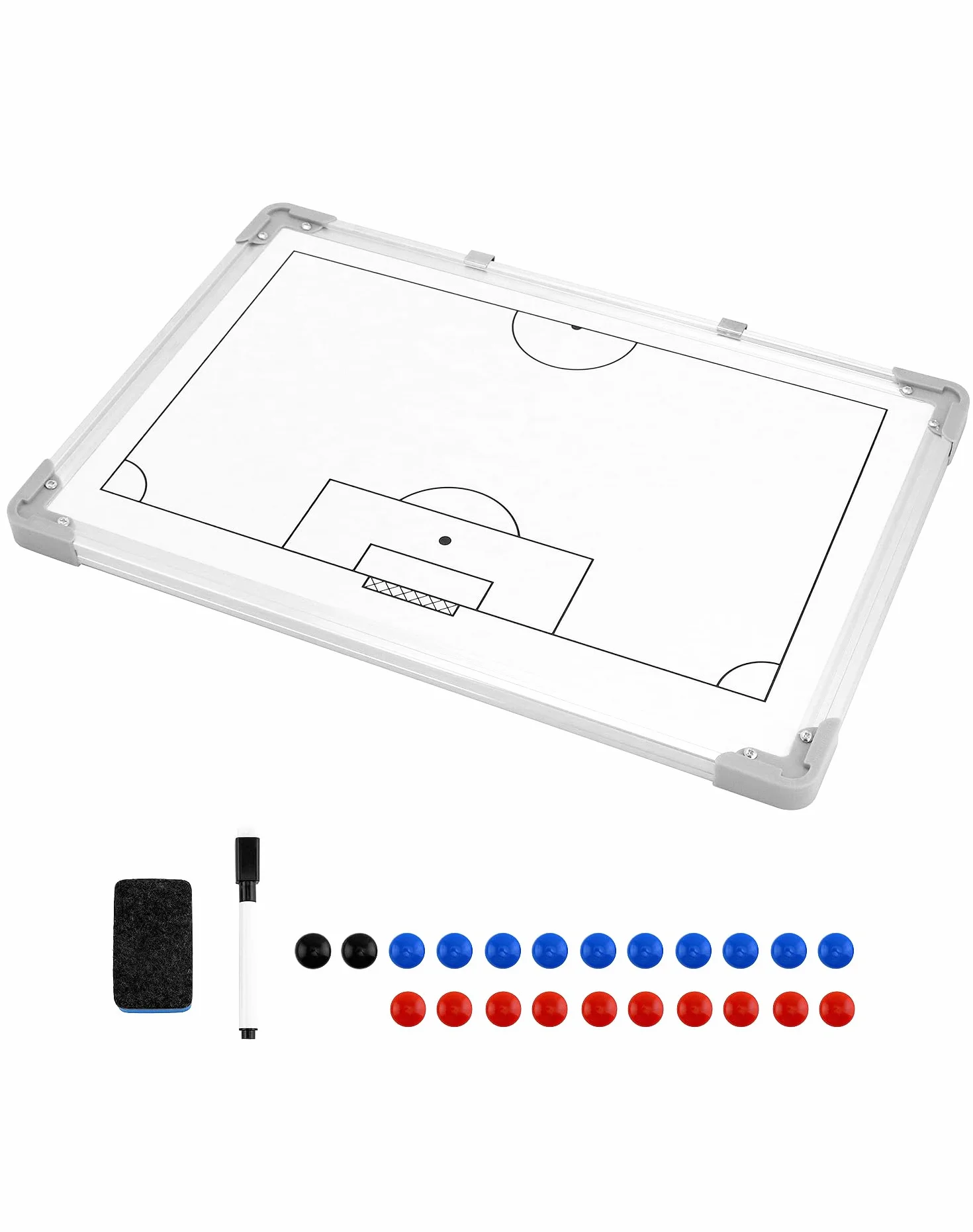 QWORK Pizarra táctica de fútbol Doble Cara 45x30 cm